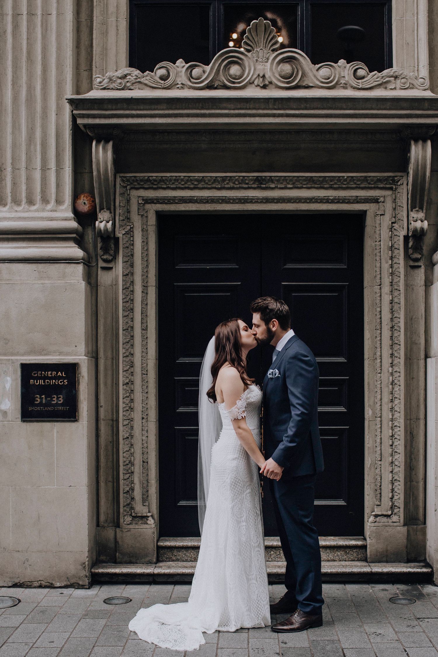 Detail shot of wedding rings during couples photography session