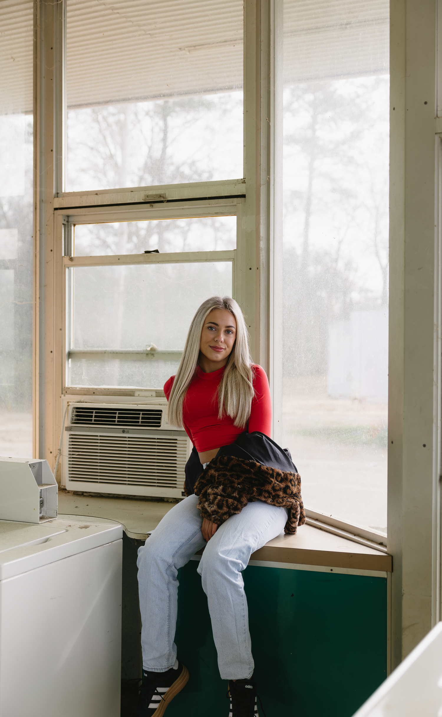 Editorial laundry mat shoot.