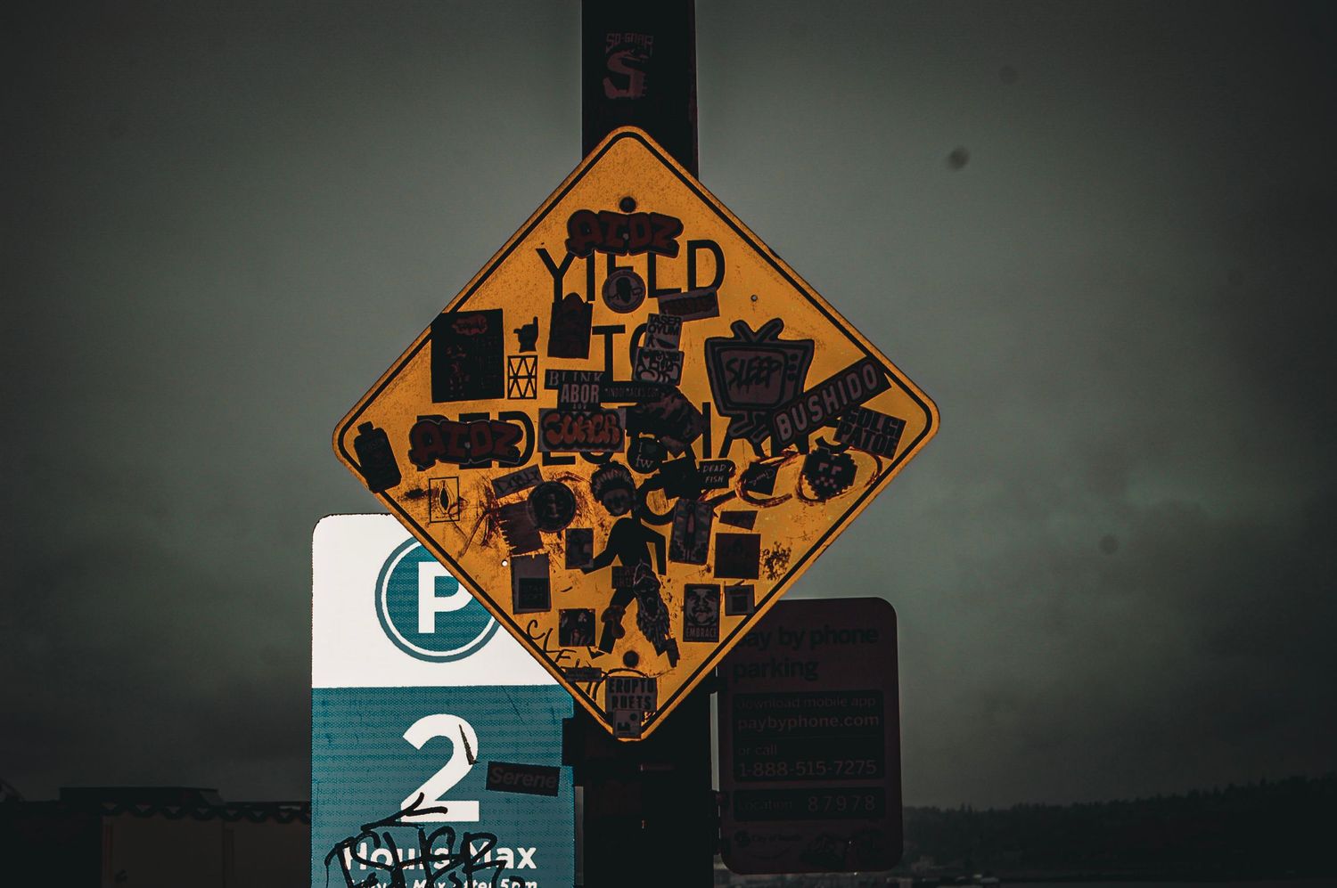 Seattle Stickered Sign, Seattle, Washington, October 21, 2017