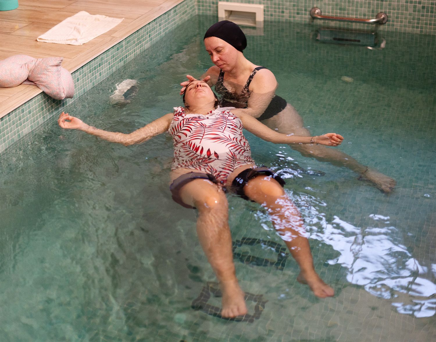 Two women in a swimming pool
