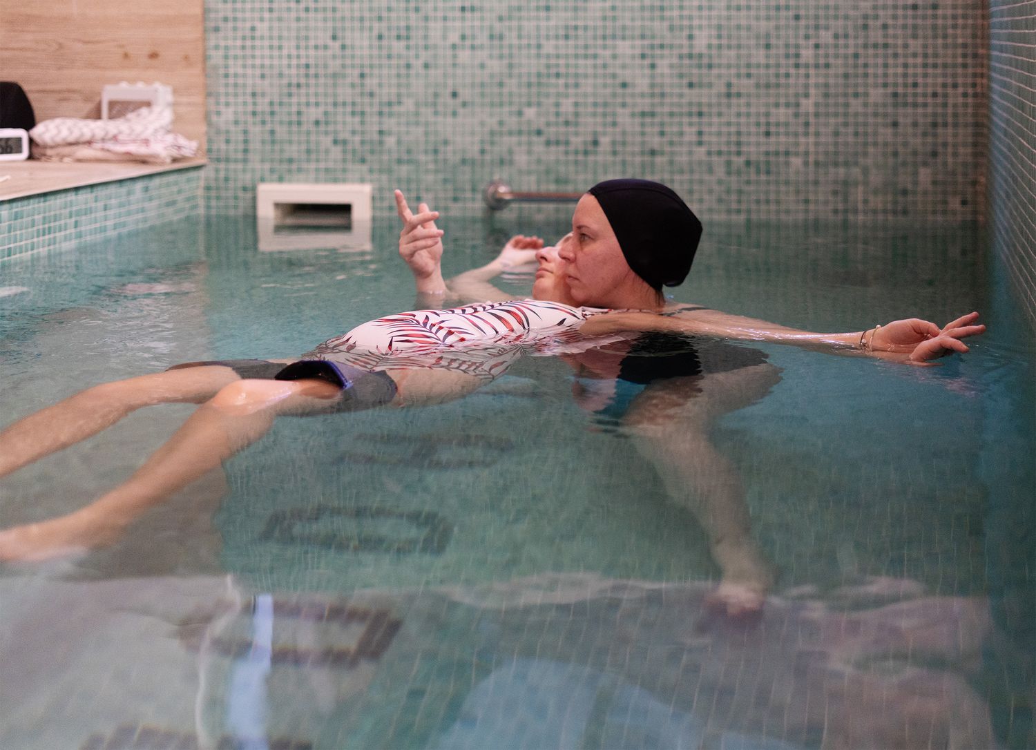 Two women in a swimming pool