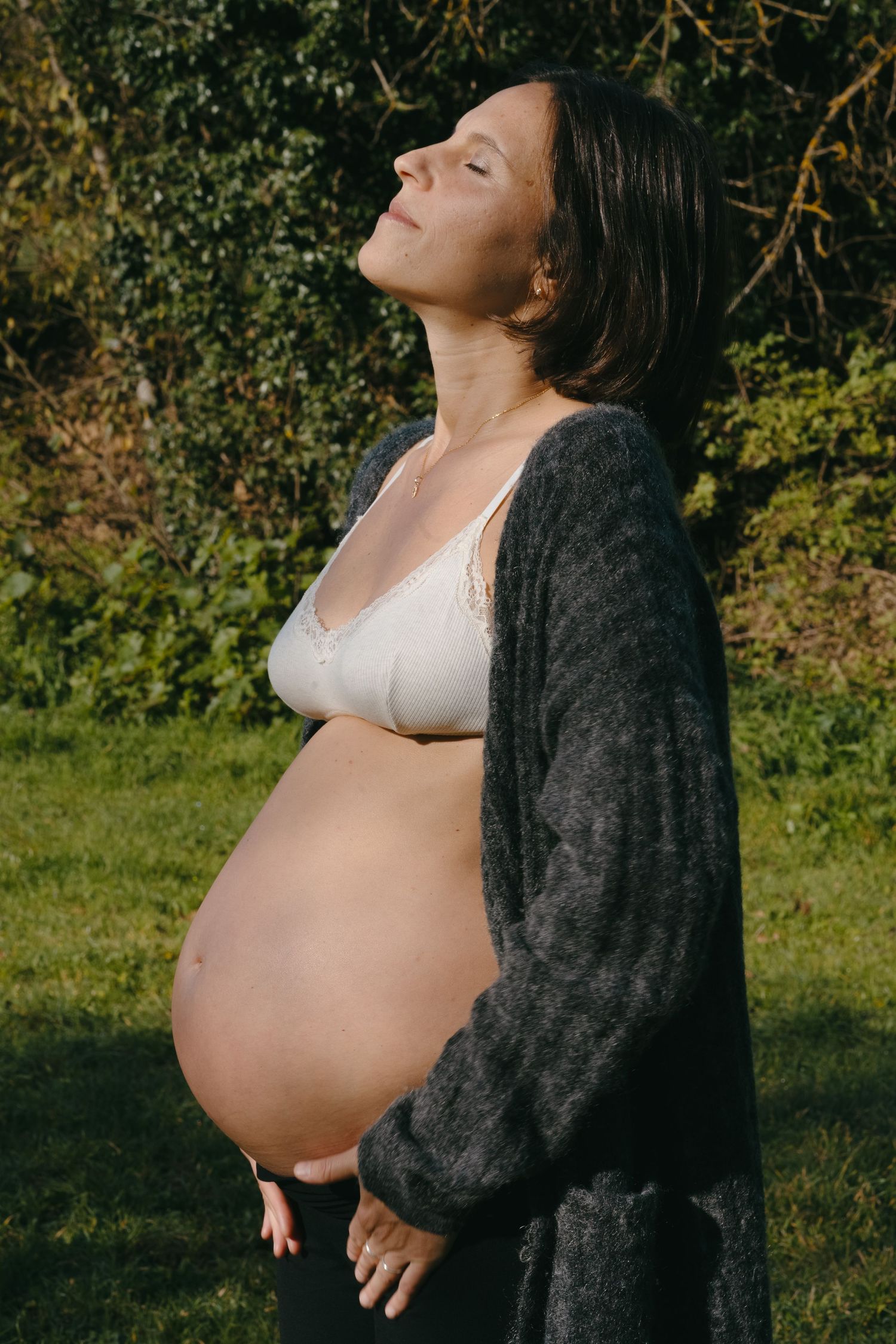 Pregnant woman in the woods