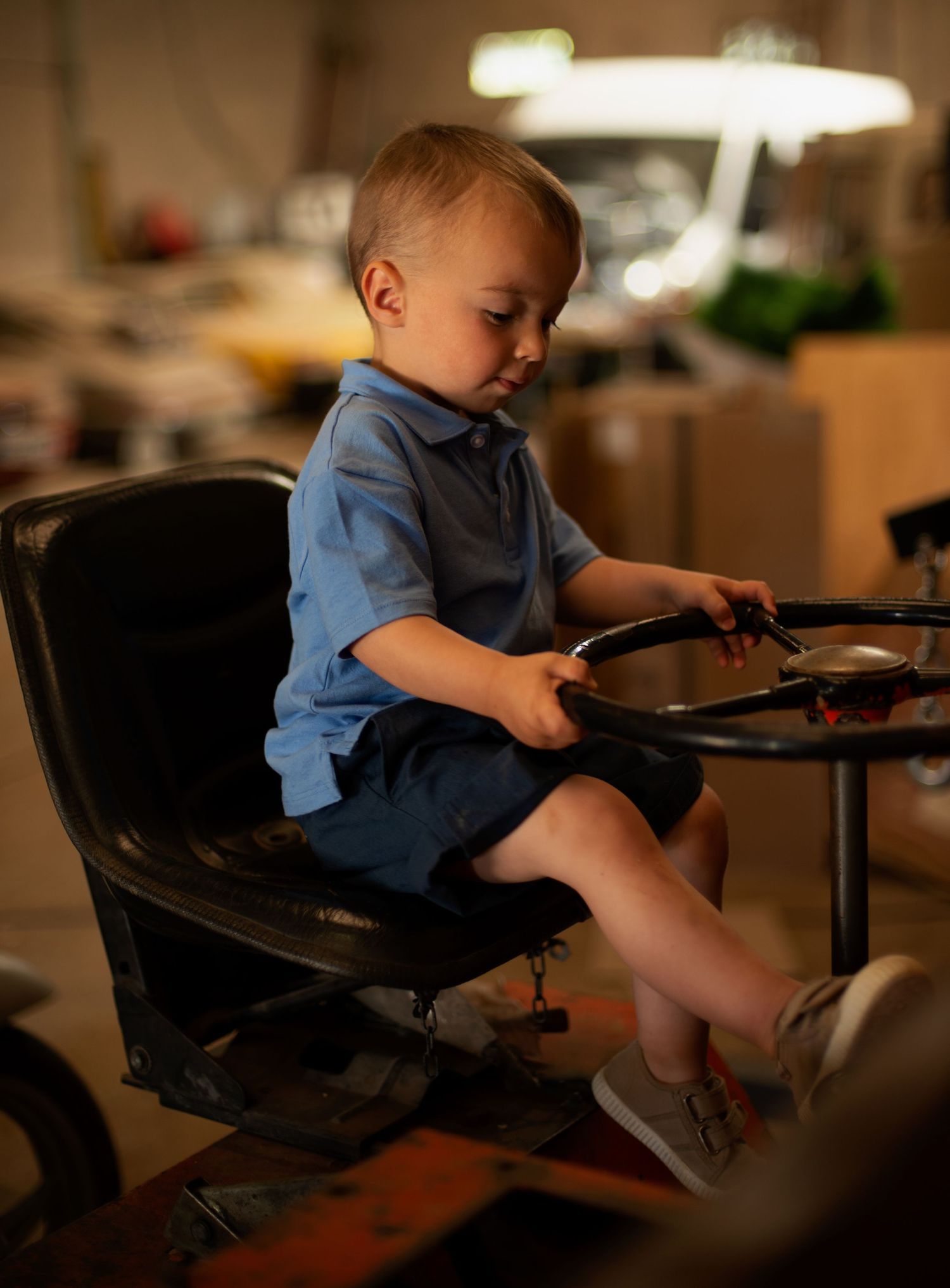 Little boy in a farmhouse