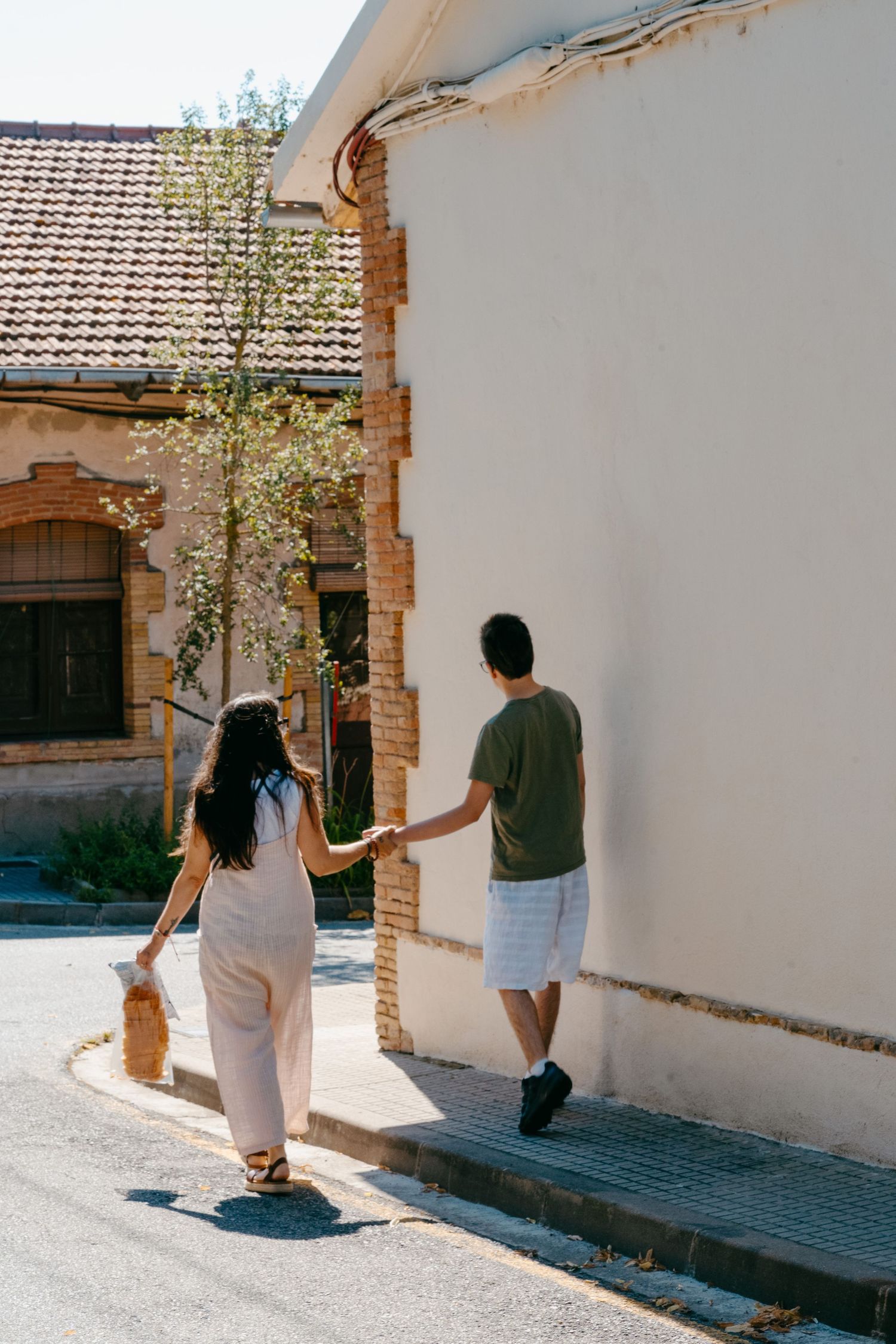 A mother walking with her son