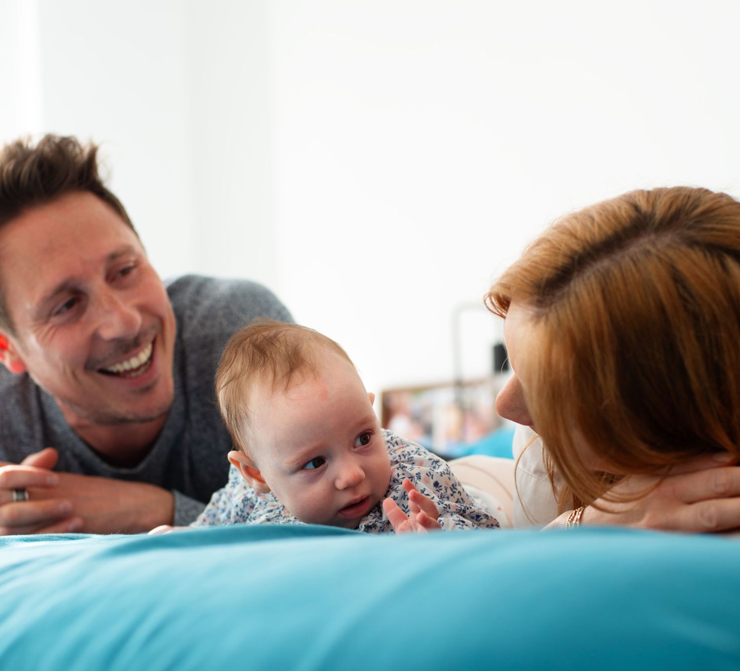 Family in the bed