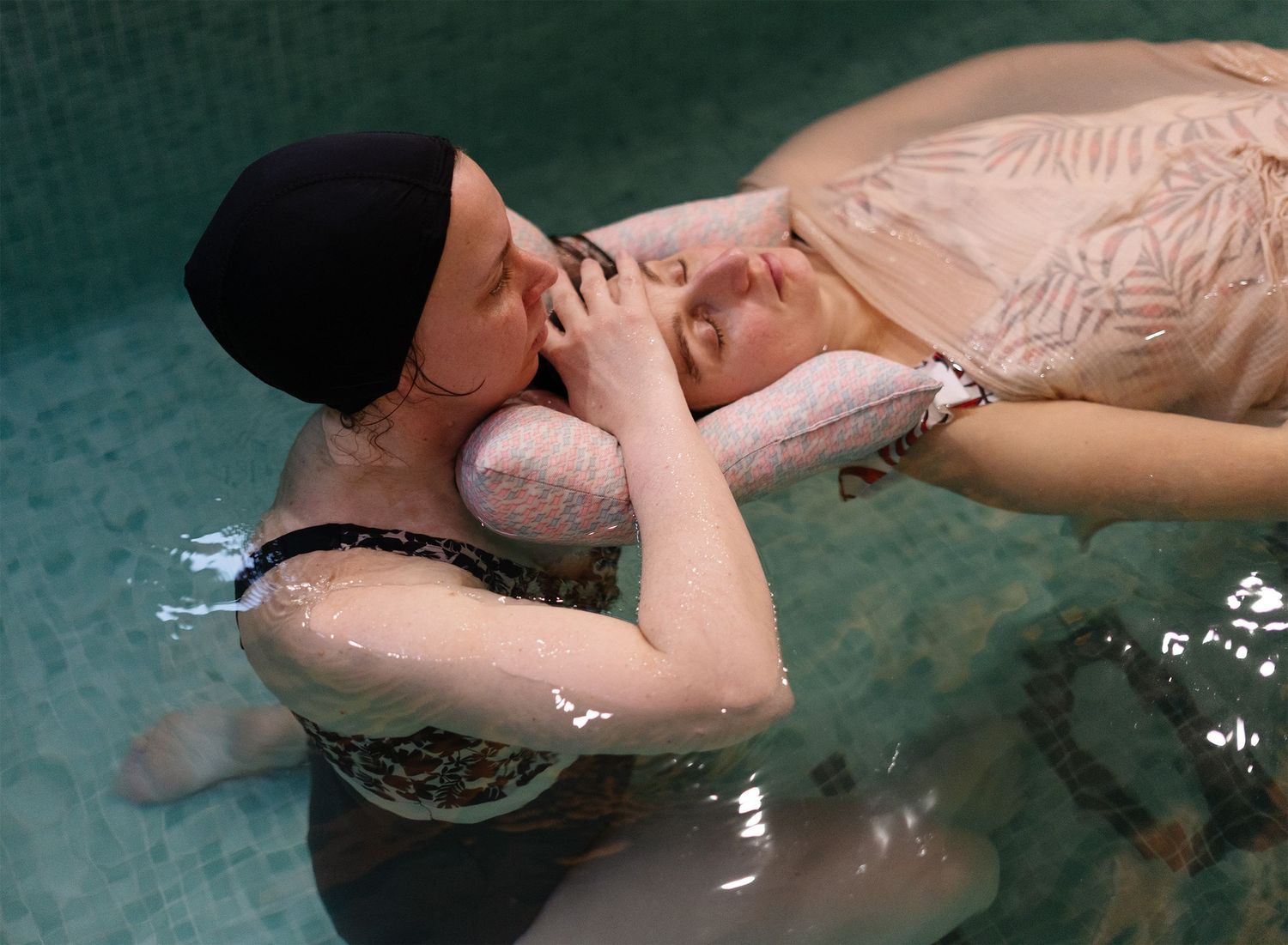 Two women in a swimming pool