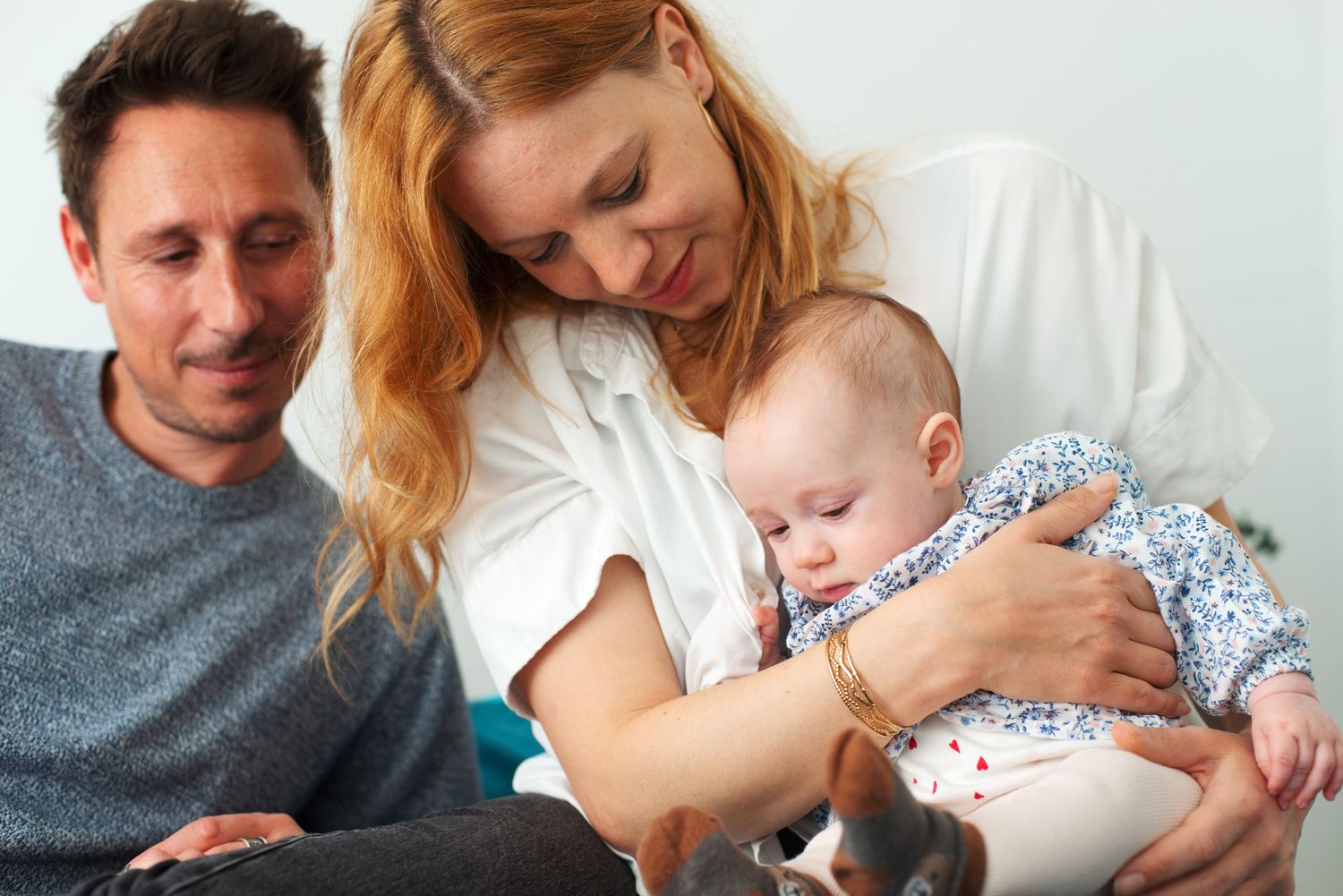 Family in the bed