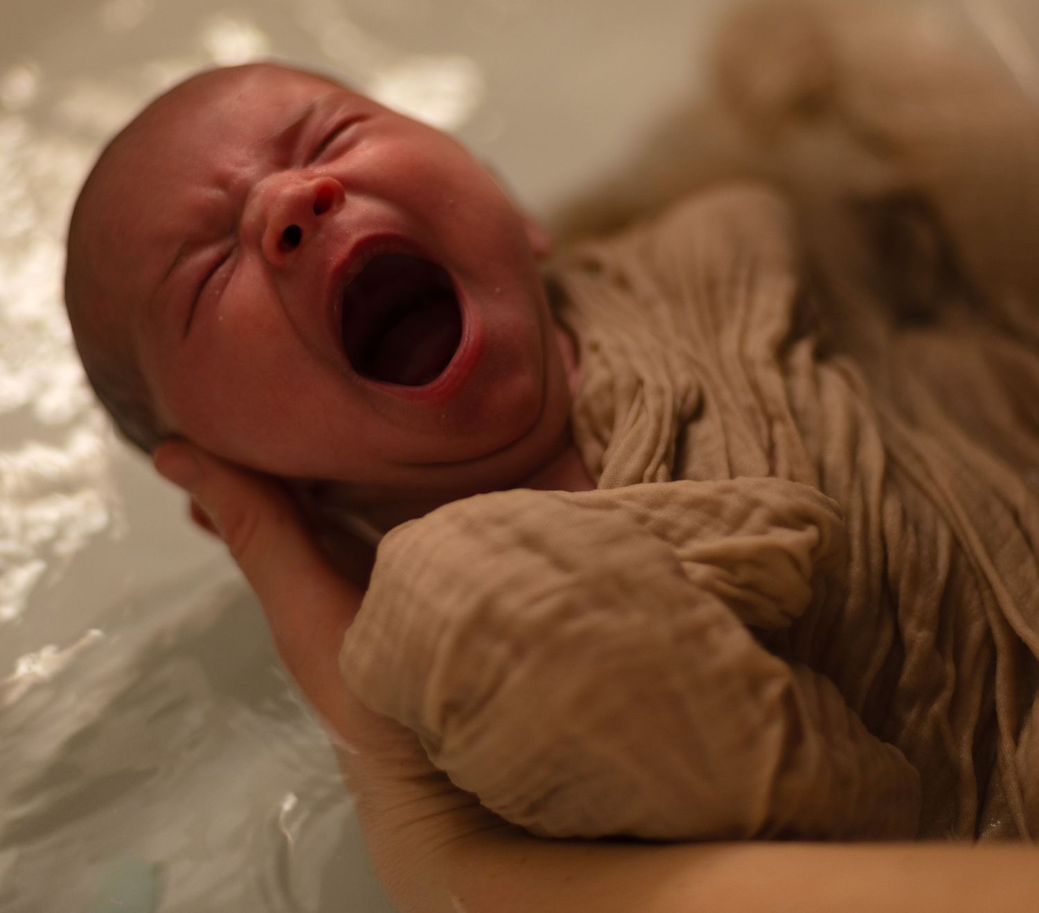 Bathing a baby