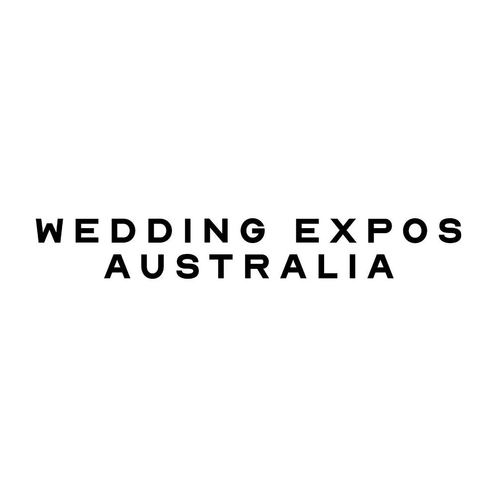 Simple black text logo for Wedding Expos Australia in clean typography.