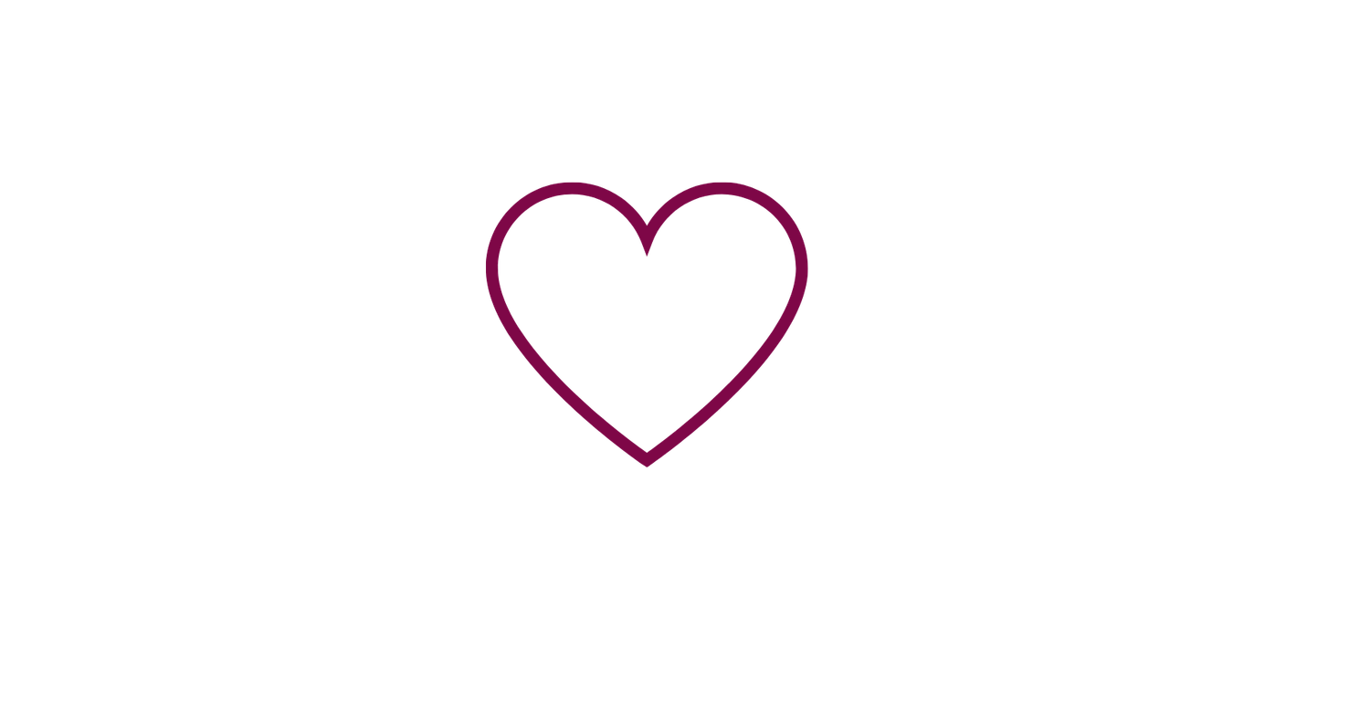 A minimalist dark pink heart outline icon on a white background, symbolizing love and favorites.