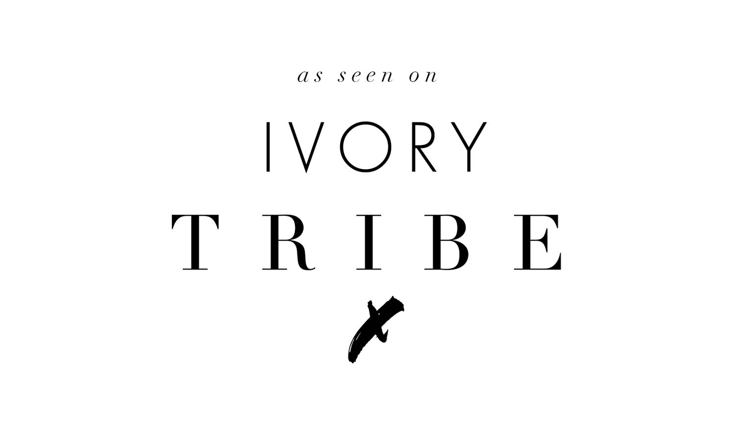 A modern minimalist website logo design displaying the text 'IVORY TRIBE' in elegant typography.