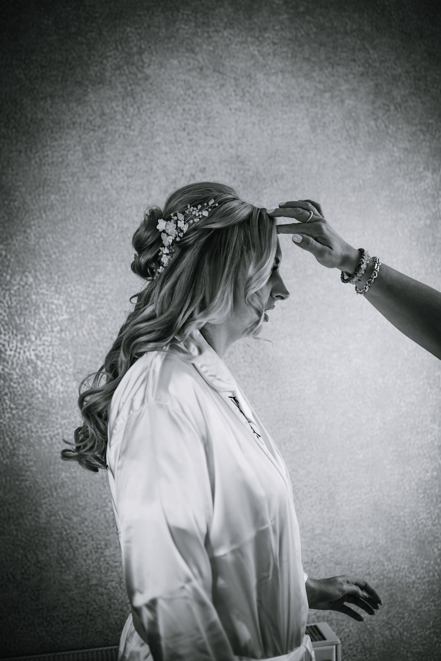 Bride at Bassmead Manor Barns wedding, St. Neots.
