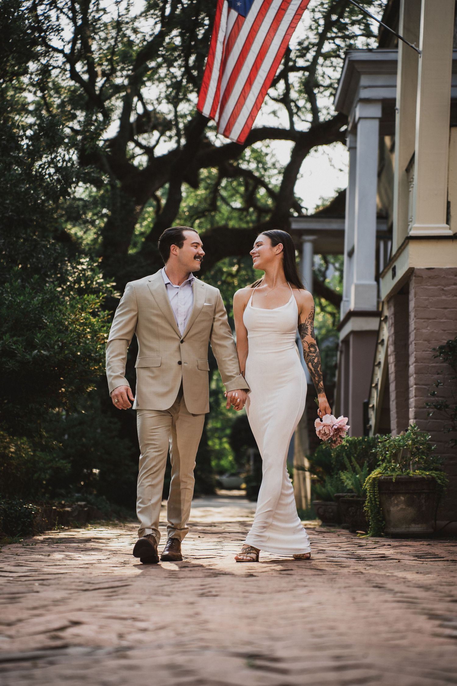 Romantic couples photography session in Savannah featuring historic Southern charm and timeless bridal portraits by GoodnRich Photography