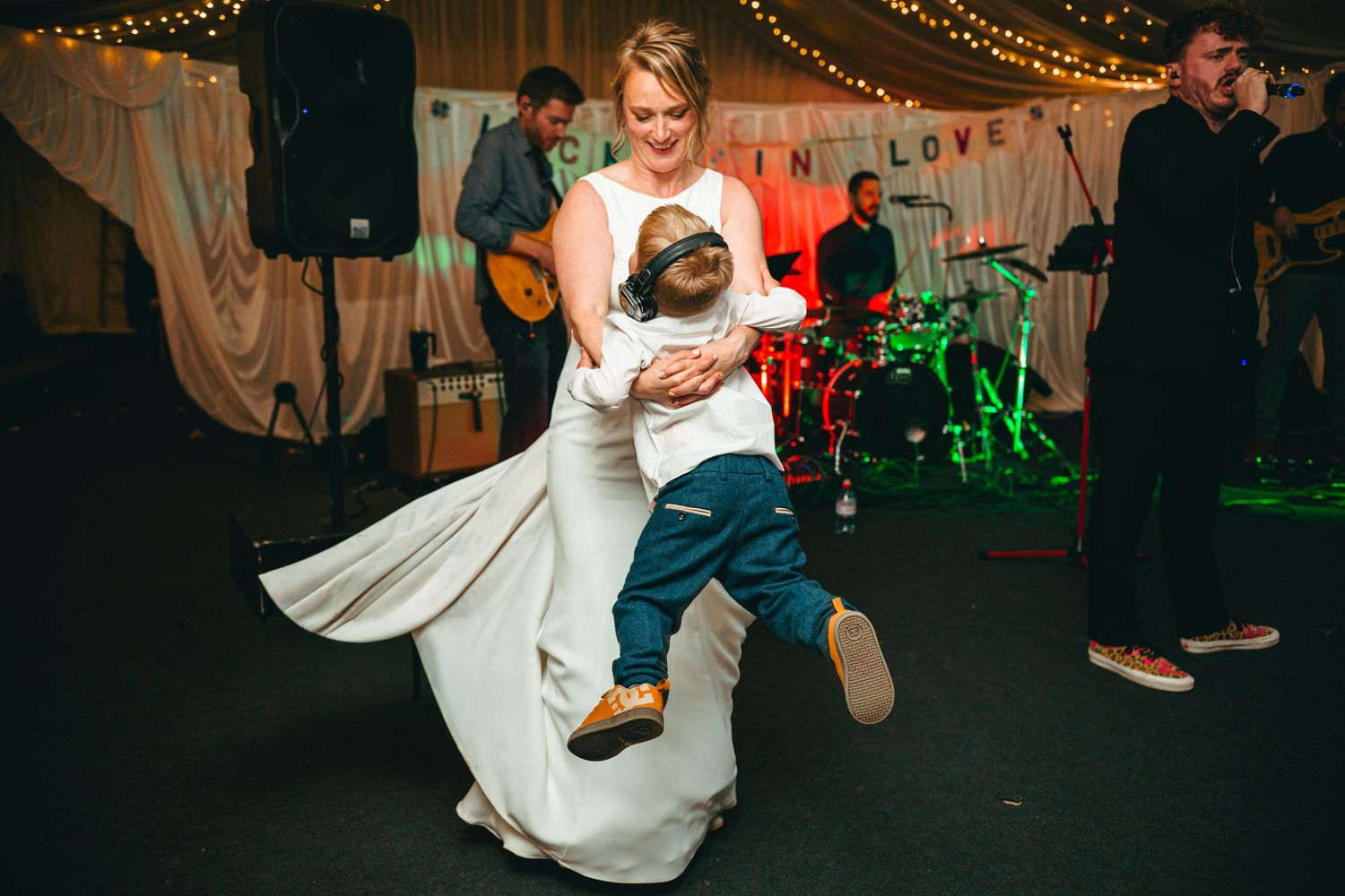 The Bride and her son takes to the dance floor during the evening celebrations