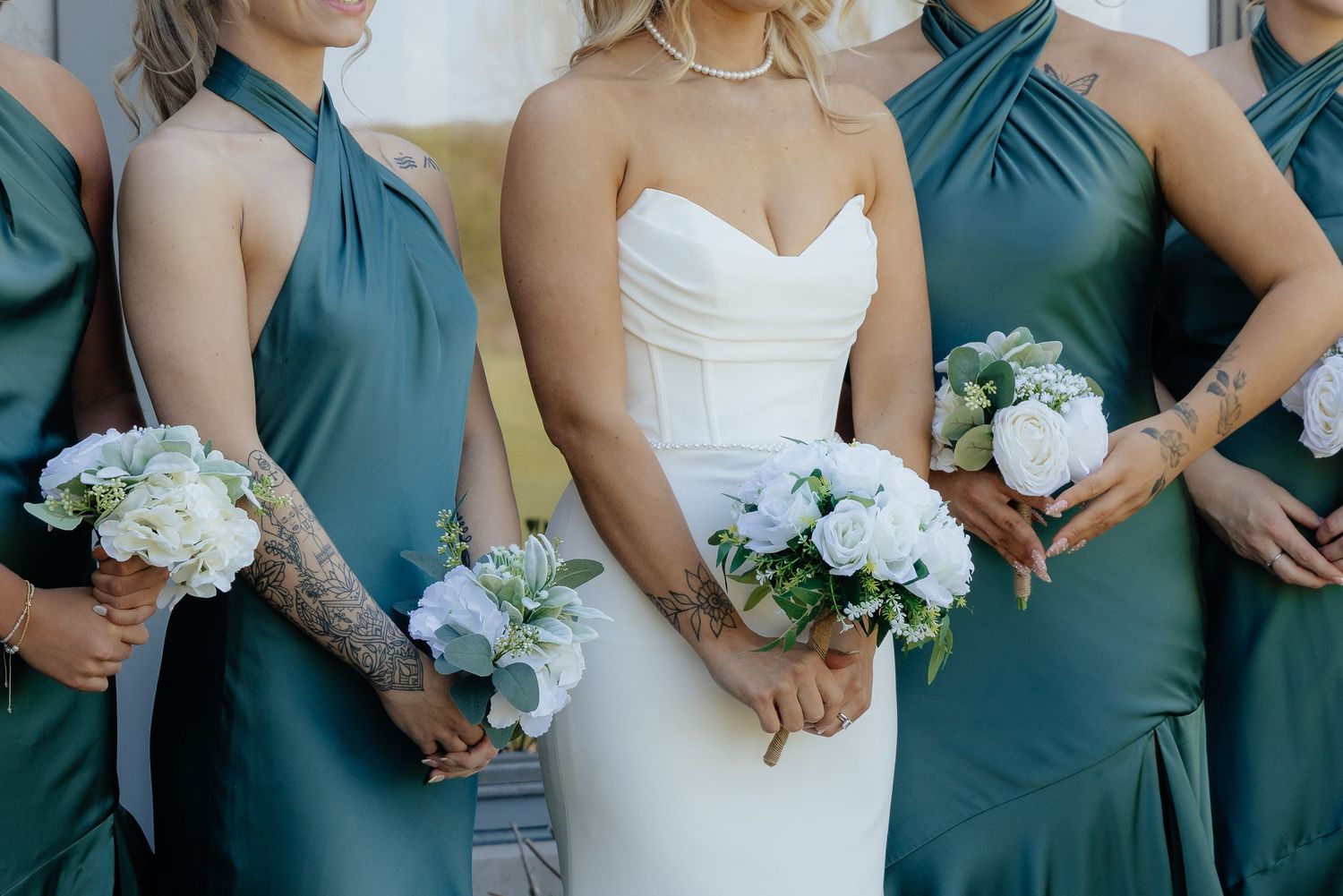 Collection of wedding day detail shots at Rush Creek Golf Course in Maple Grove, MN, including bridal accessories, florals, and more