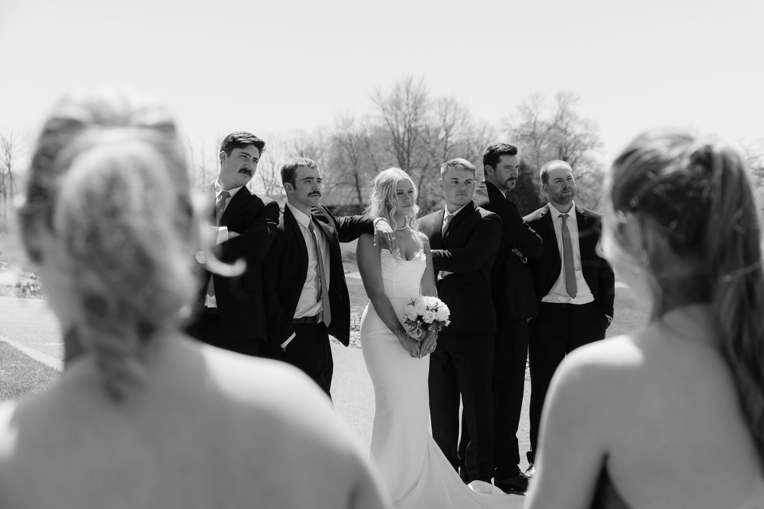 Candid and styled wedding detail shots at Rush Creek Golf Course in Maple Grove, MN, featuring emotional moments with friends and family
