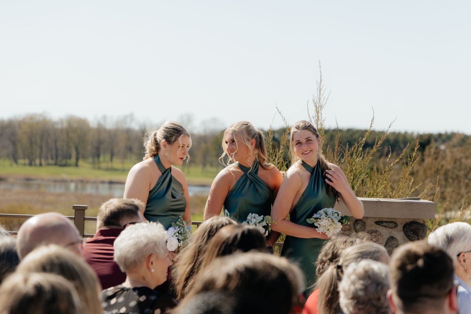 Candid and styled wedding detail shots at Rush Creek Golf Course in Maple Grove, MN, featuring emotional moments with friends and family
