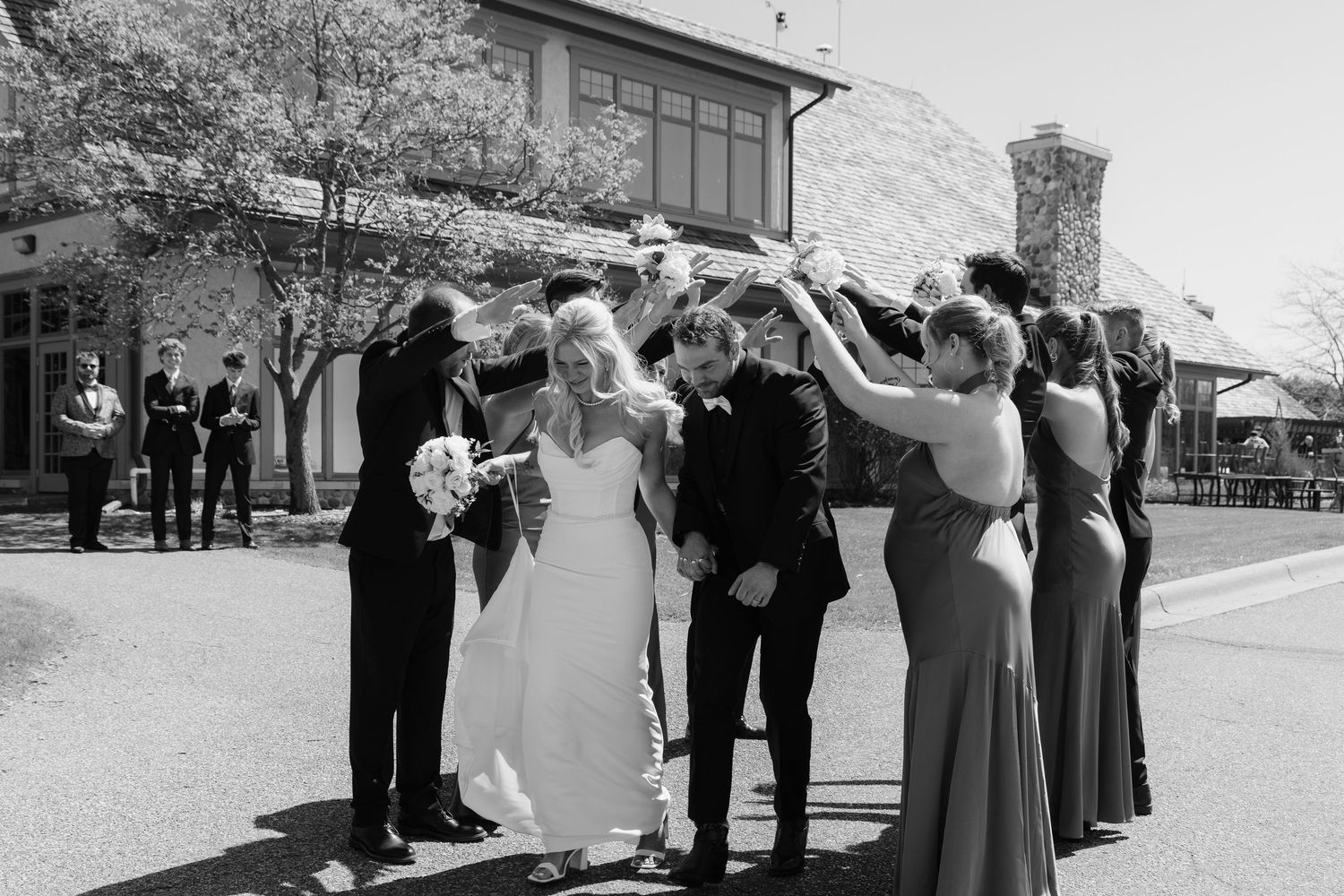 Candid and styled wedding detail shots at Rush Creek Golf Course in Maple Grove, MN, featuring emotional moments with friends and family