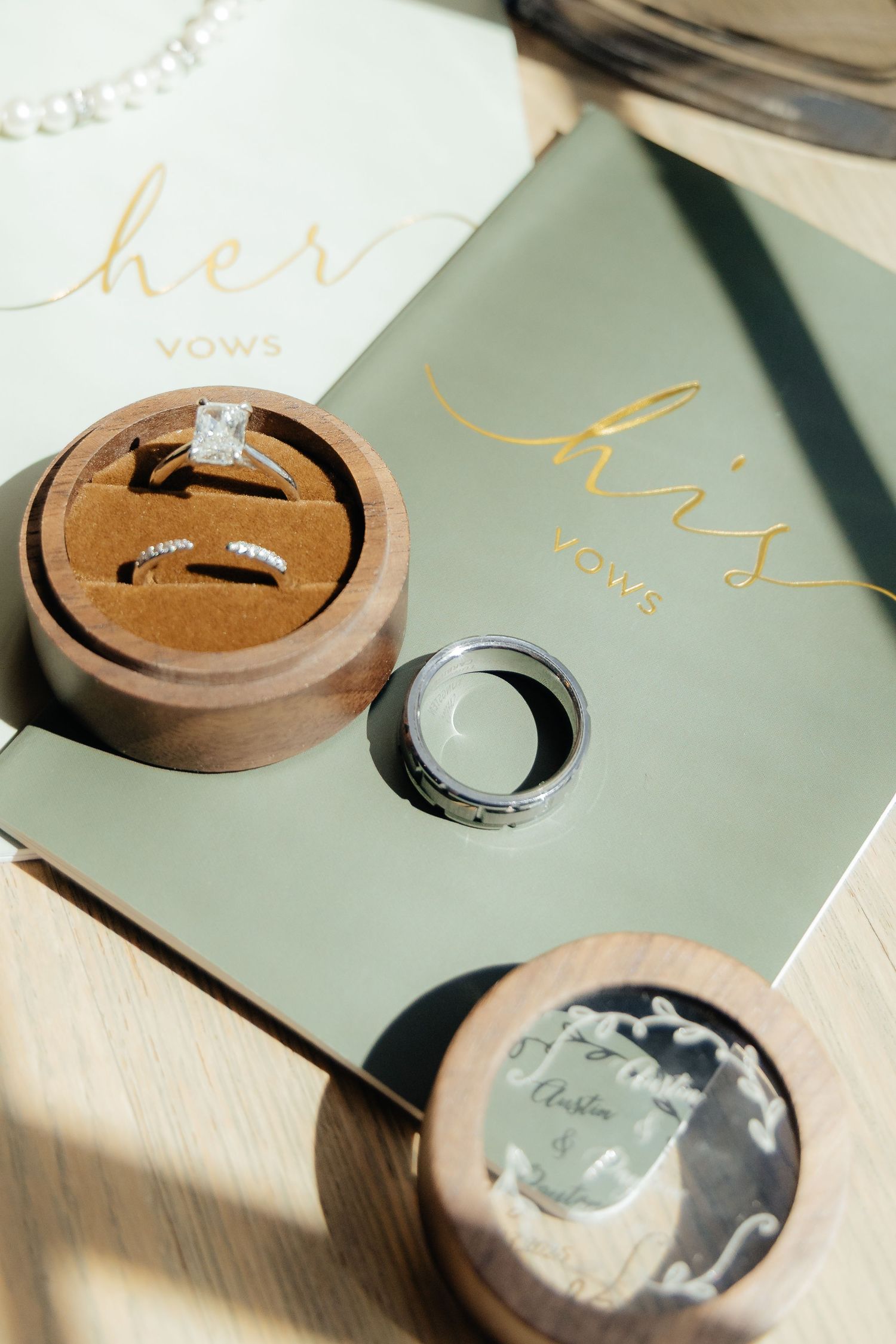 Collection of wedding day detail shots at Rush Creek Golf Course in Maple Grove, MN, including bridal accessories, florals, and more