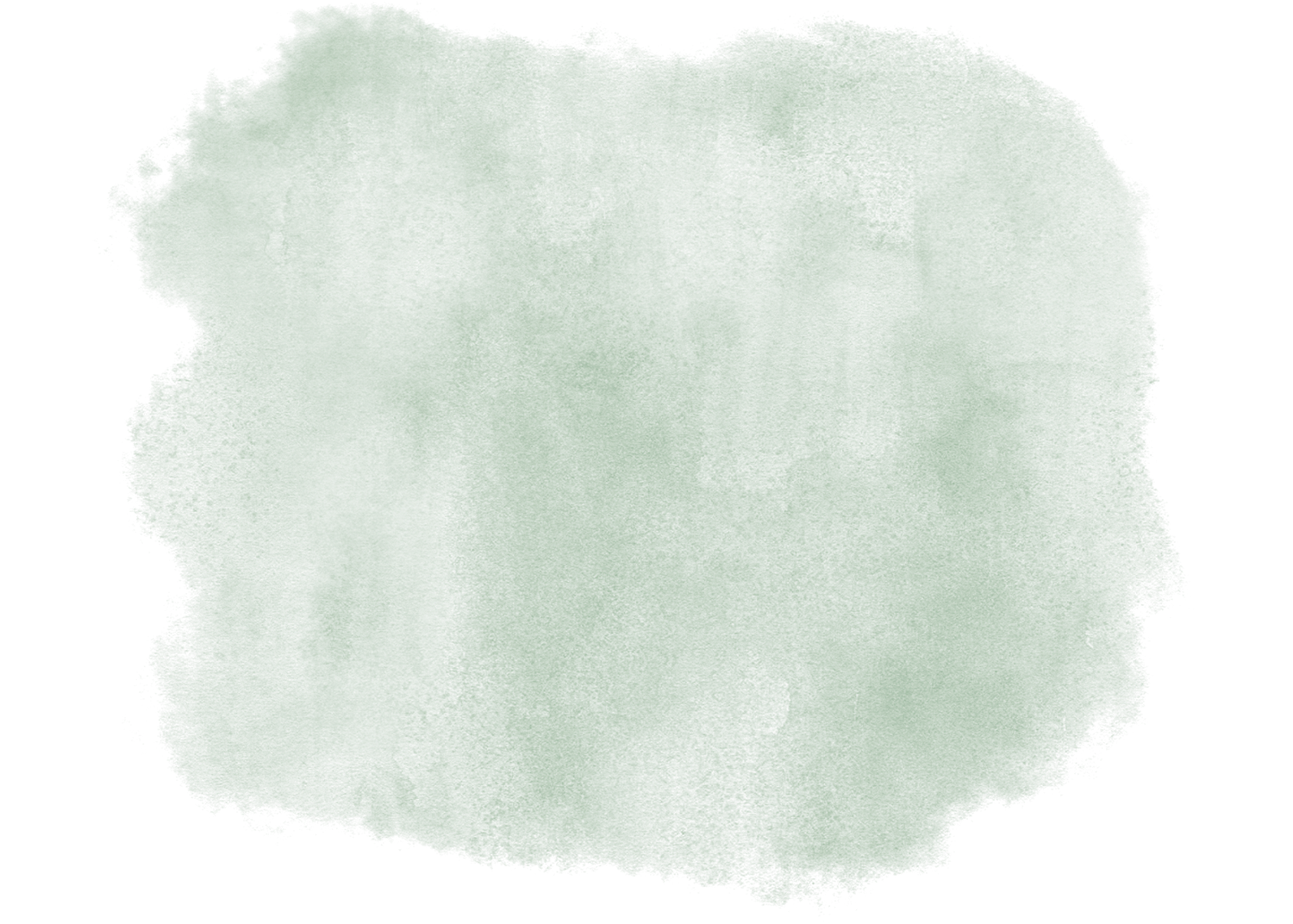 A soft green watercolor wash creates an ethereal gradient pattern across a white background.
