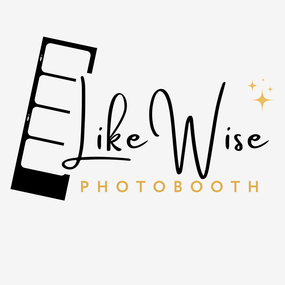 A collection of business logos for 'Like Wise' and 'Photobooth' displayed in a horizontal row on a white background.