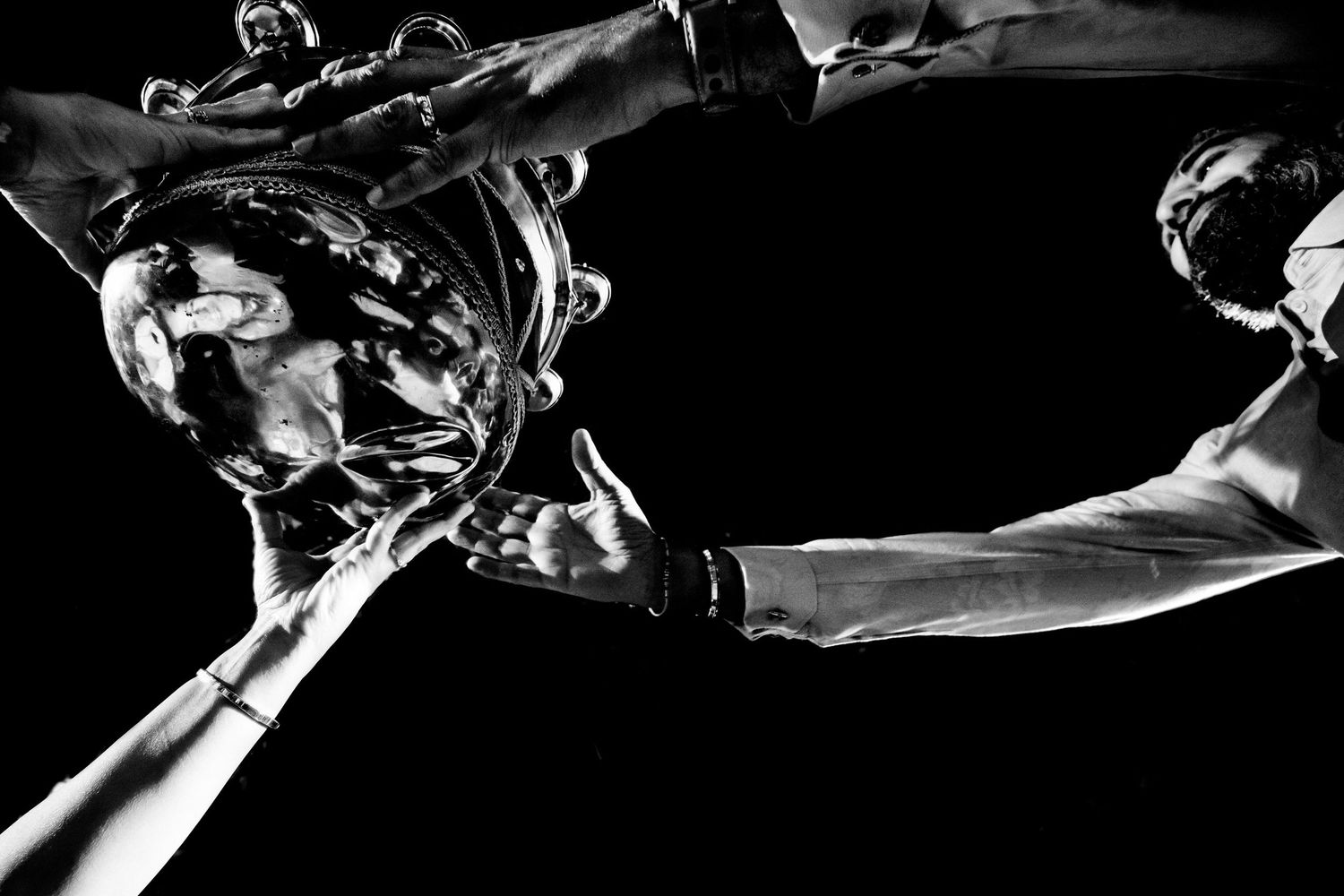 Abstract black and white artistic photograph with dramatic lighting and shadows.
