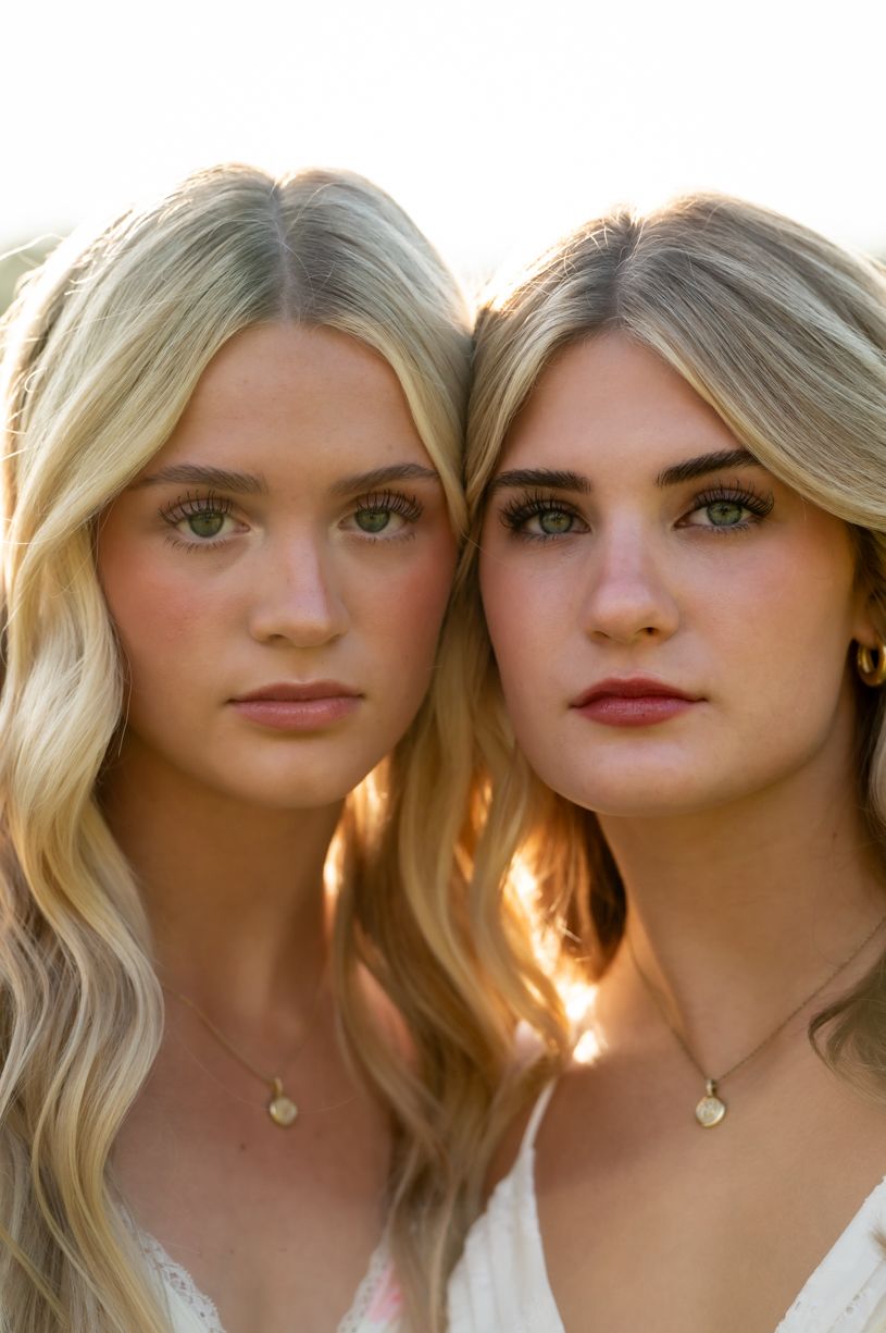 Close-up portrait sequence showing golden sunlight and delicate necklaces.
