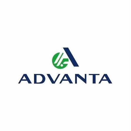 Advanta company logo featuring a green circle icon with white lines and a dark blue letter A symbol.