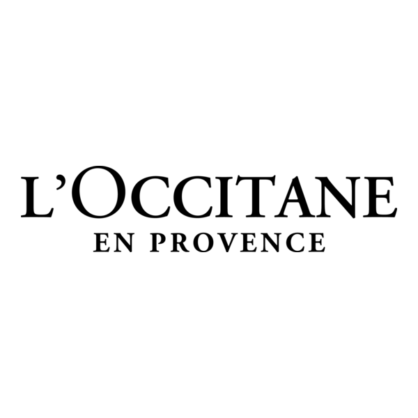 L'Occitane en Provence brand logo in elegant black serif typography on white background.