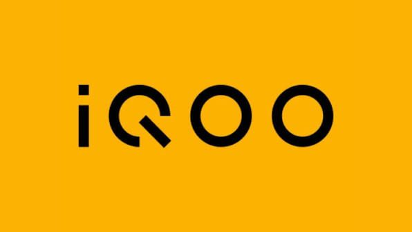 iQOO brand logo displayed in bold black text on a vibrant yellow background.