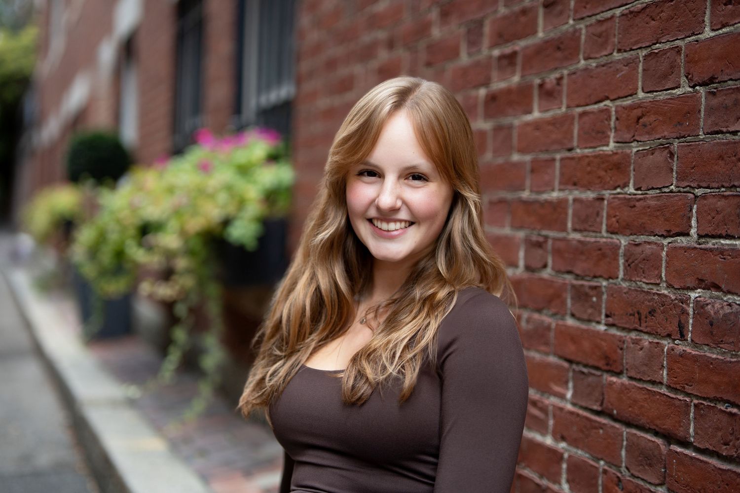 Somerville High School girls senior portraits. Women photographed in Boston’s brick Beacon Hill with Leah Ramuglia Photography.