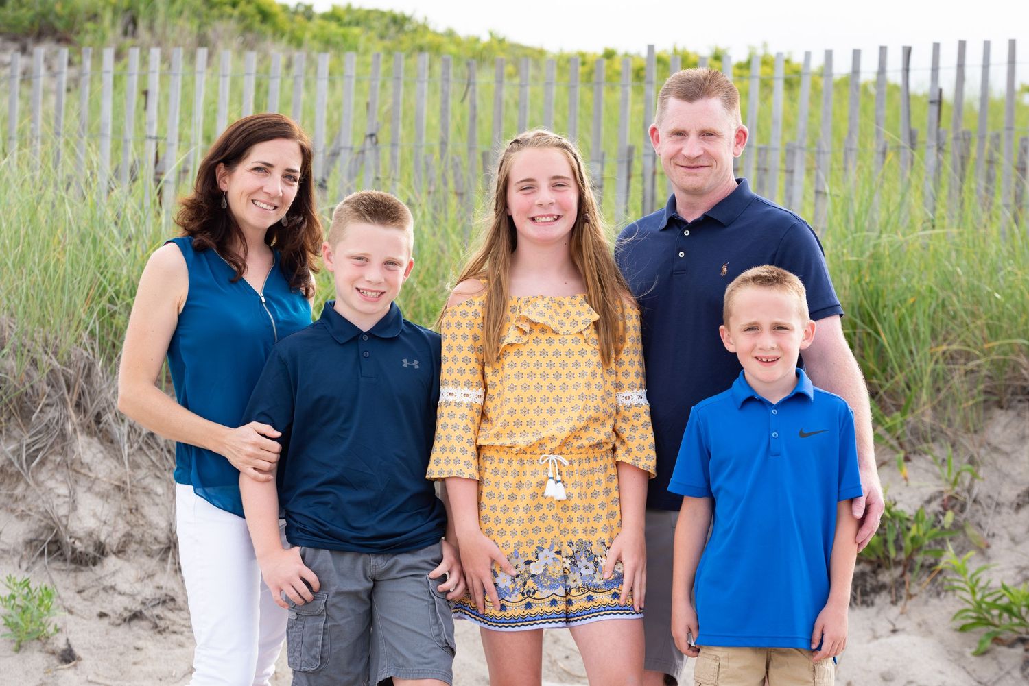 Family Vacation Beach Portraits on Boston's South Shore. Marshfield's Rexhame Beach is a beautiful location with Leah Ramuglia Photography.