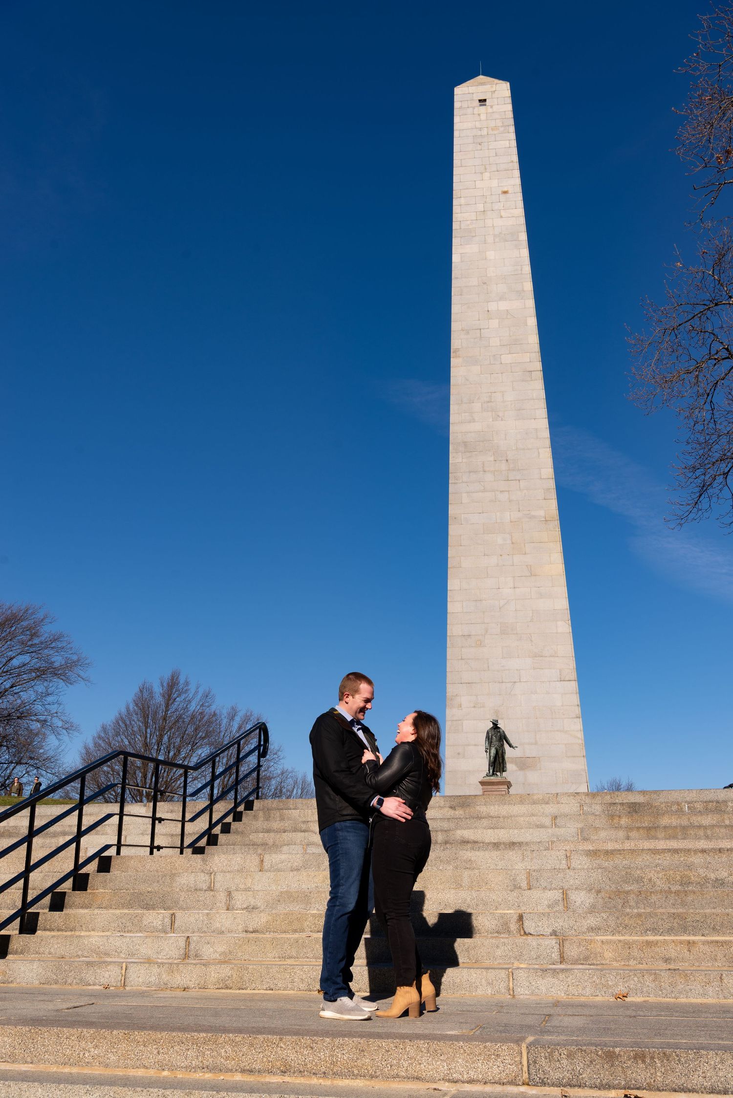 Professional Portraits on the Freedom Trail in Boston. Bunker Hill Monument in Charlestown, MA is a historic location for professional photo