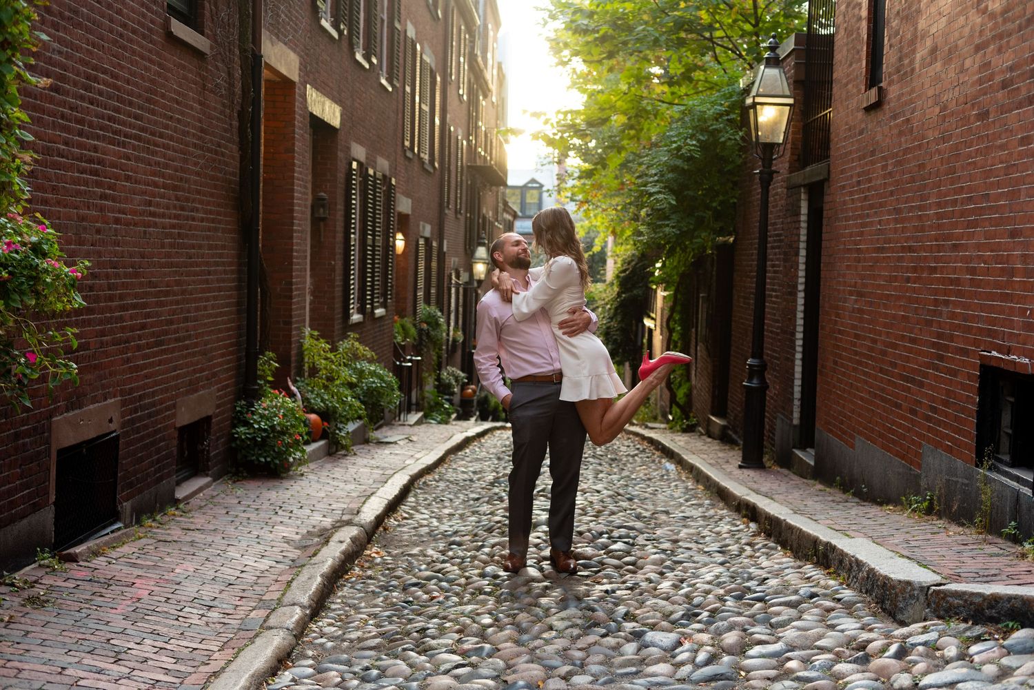 The most photographed street in America, Acorn Street is located in Boston's Beacon Hill. Professional Portraits by Leah Ramuglia Photograph