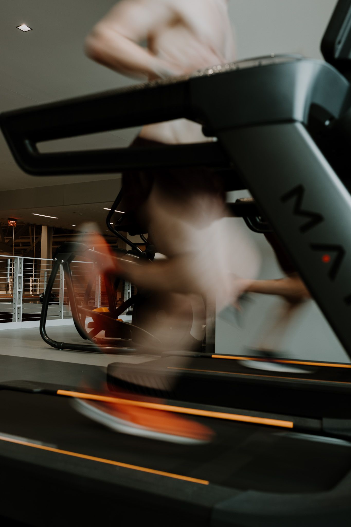 Series of motion-blurred shots showing a laptop screen being opened and closed with dynamic lighting effects.