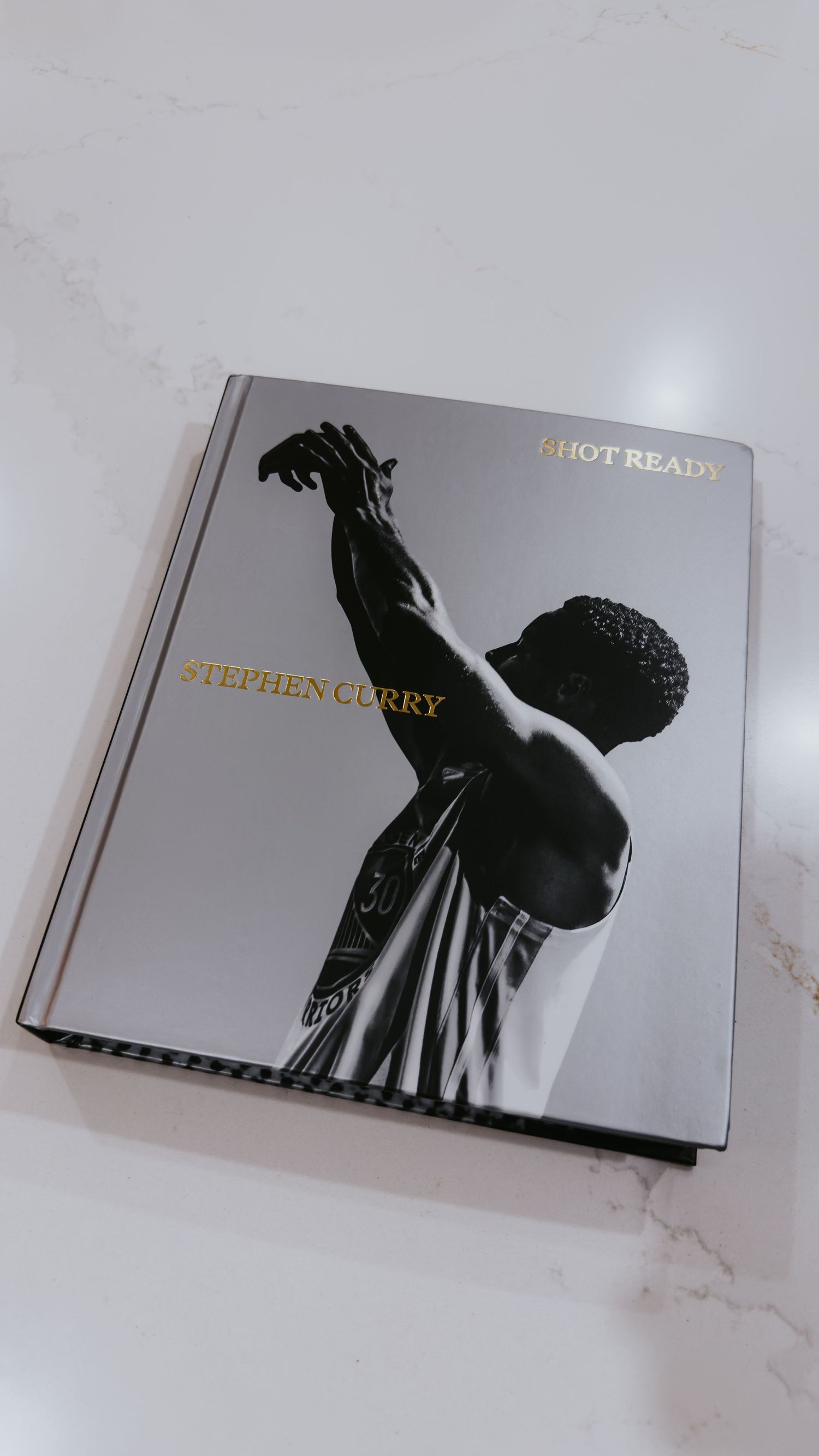 Artistic photo series showing silhouettes of figures in black against a silver metallic background in a photo book layout.