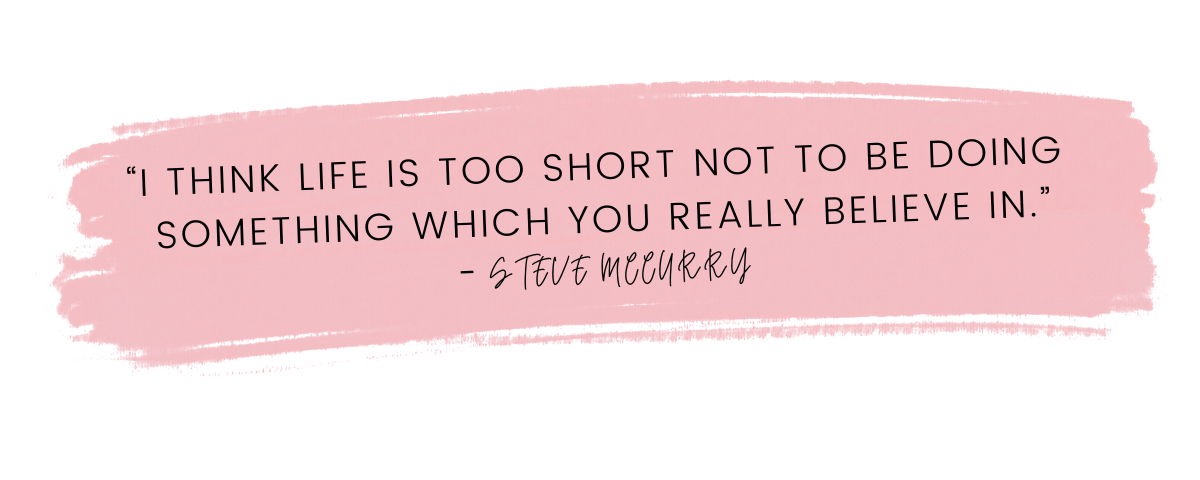 Pink banner graphic featuring an inspirational quote.