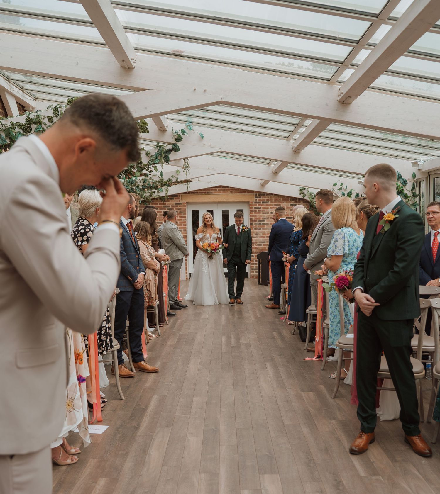 Storytelling wedding photography captured at Foxtail Barns in Derbyshire by Shots by Maz.