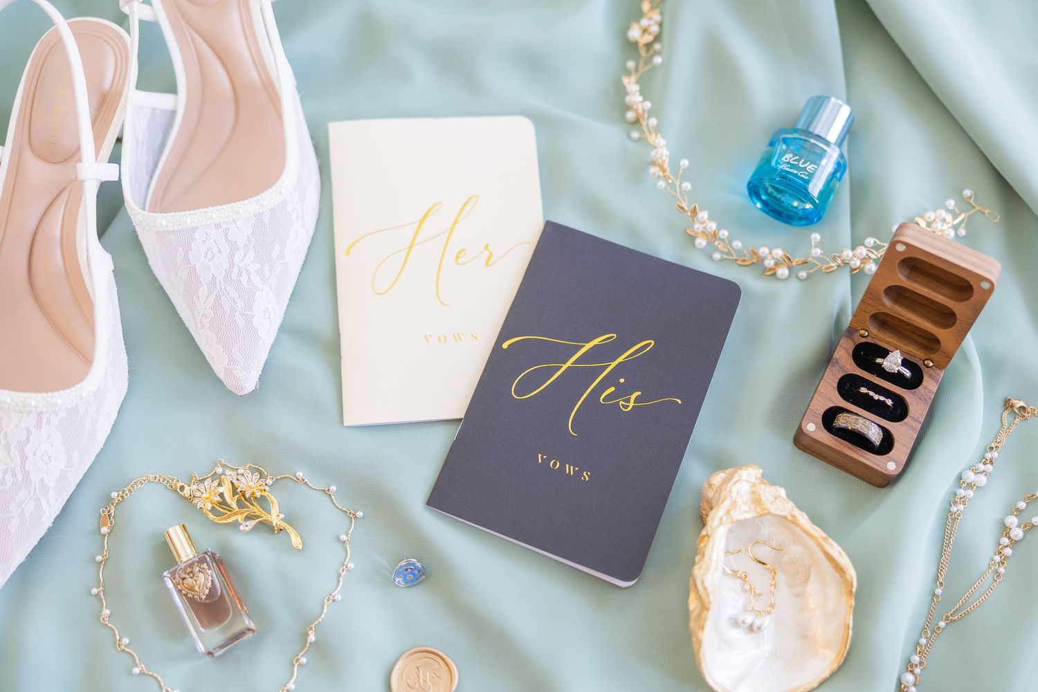 Sarasota wedding photographer capturing wedding flat lay details