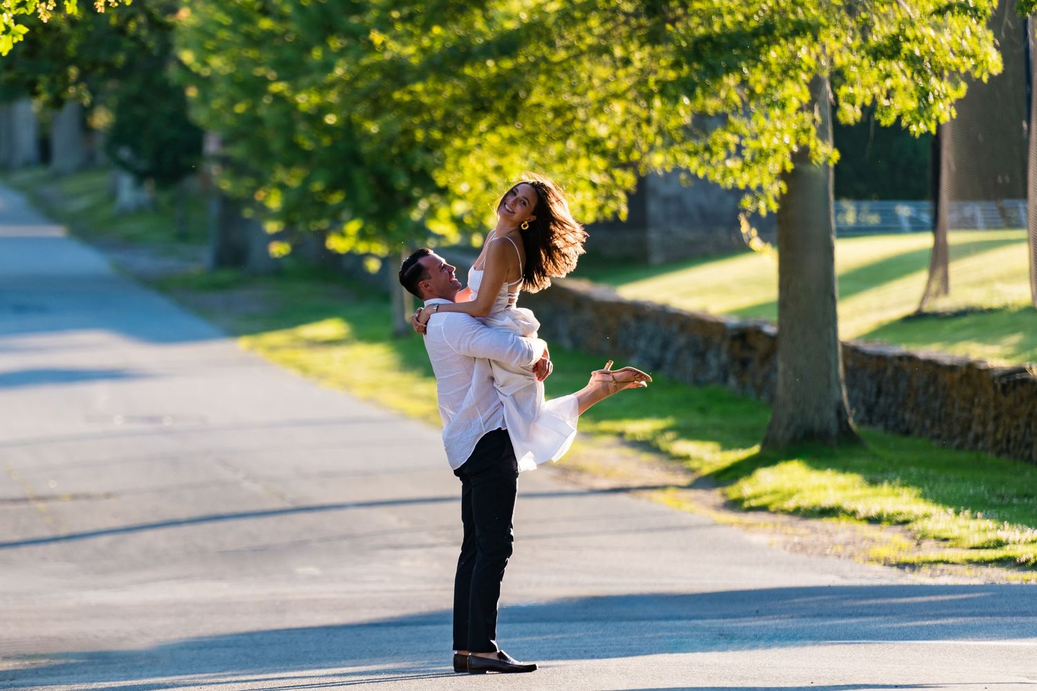 Couple photo fun: newly engaged couple enjoying time together in Newport Rhode Island by Stefy Hilmer Photographer