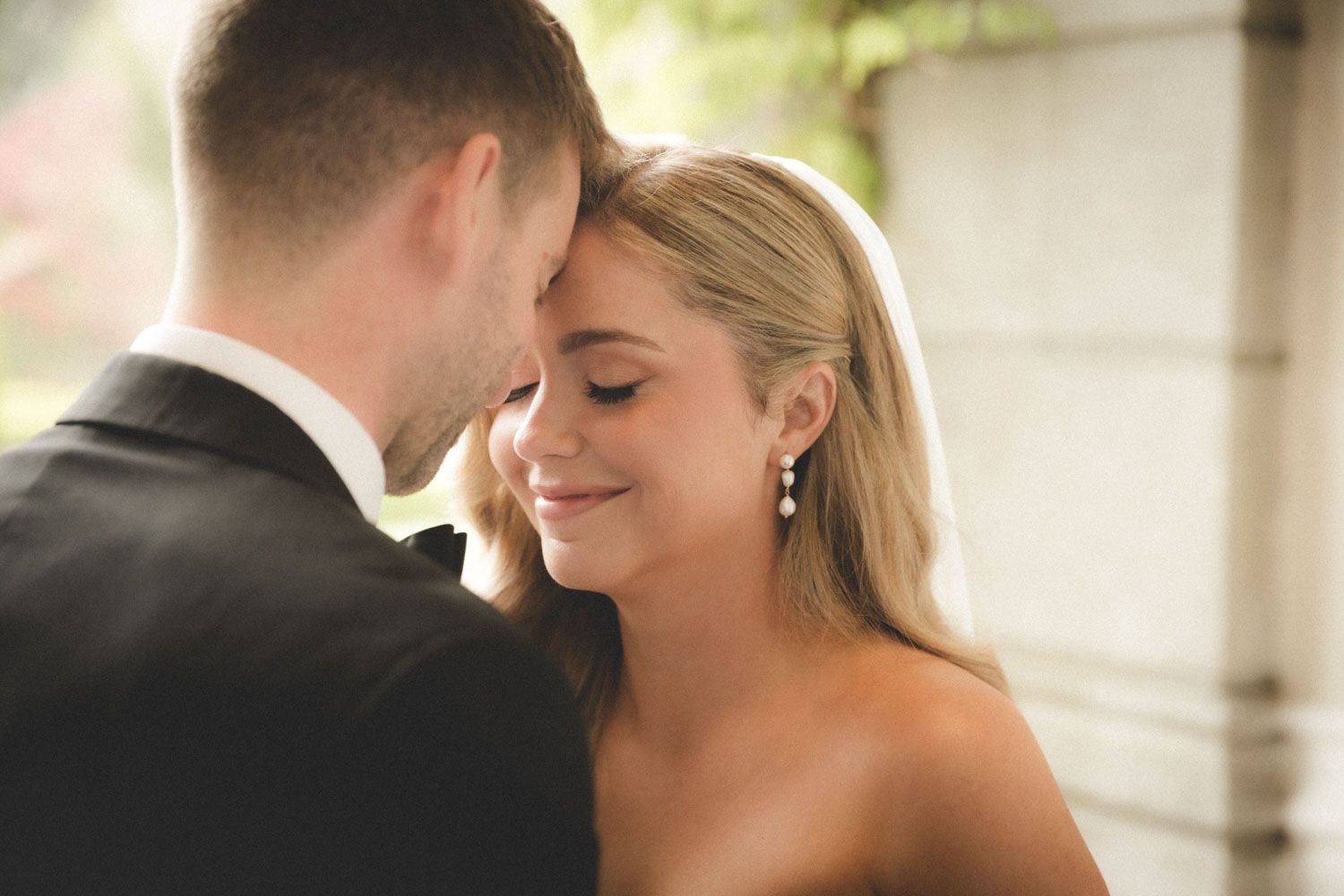 Bride and groom portrait at Tinakilly House photographed in Wicklow.