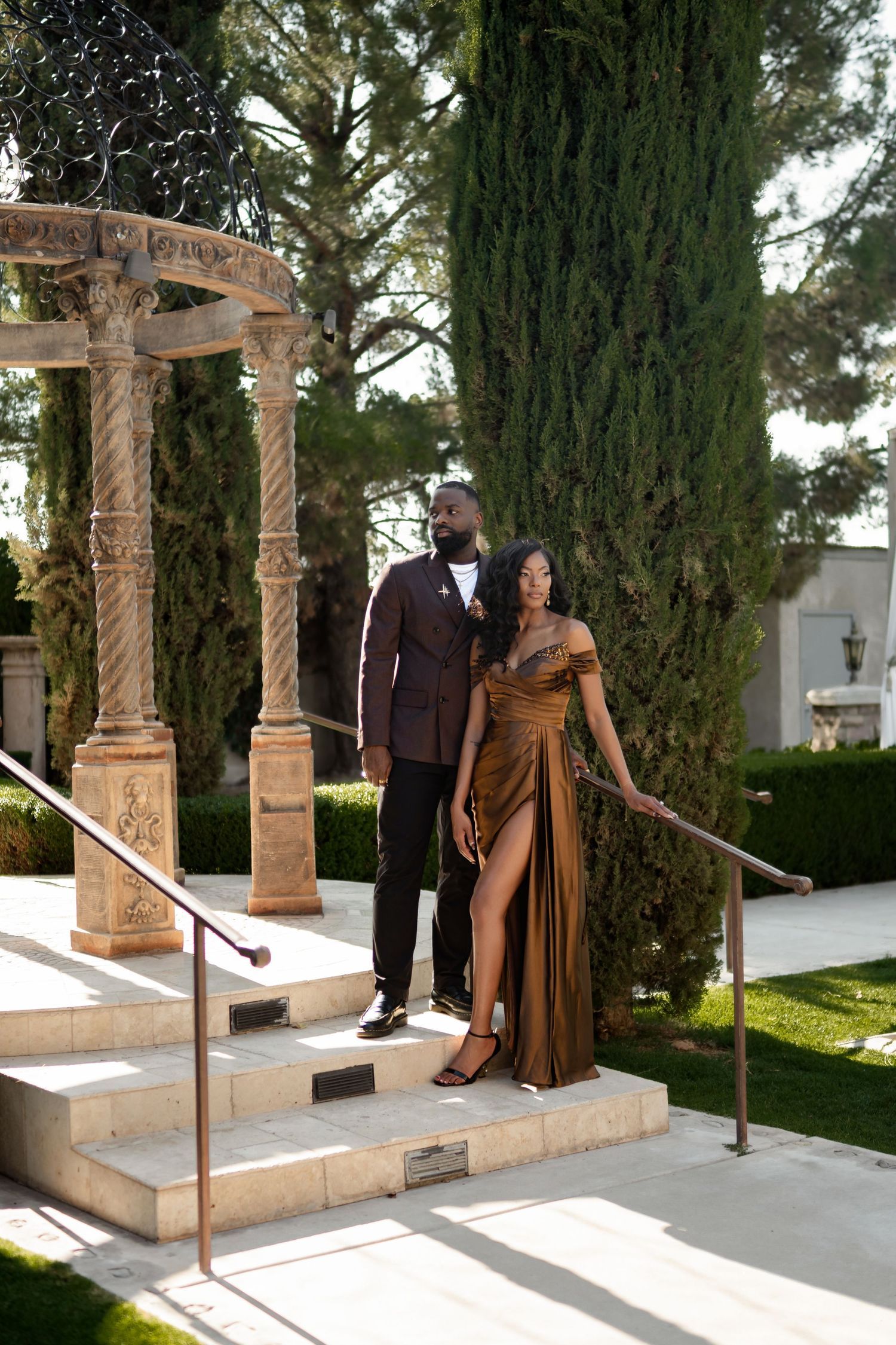 Candid engagement photos capturing Black love in Arizona