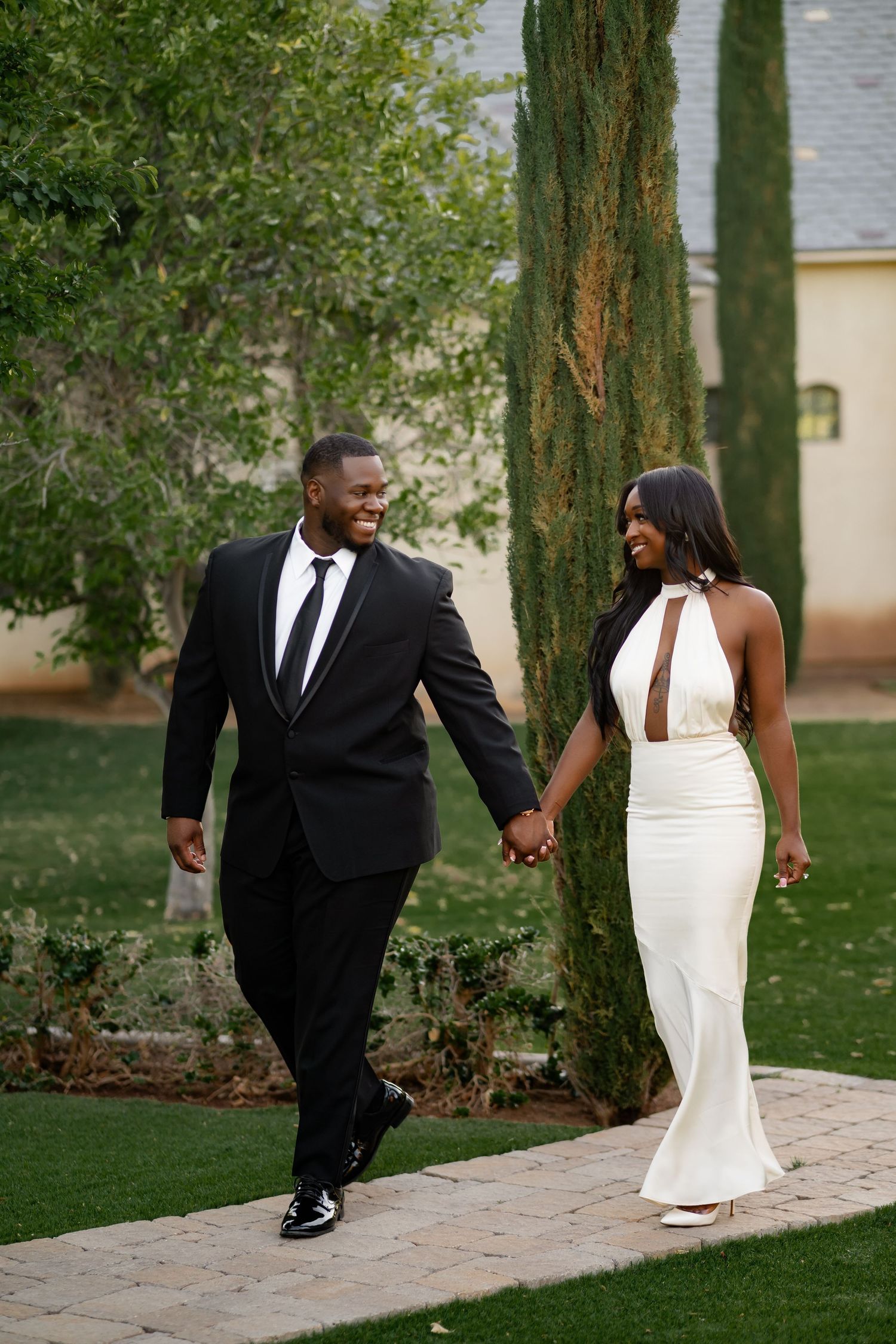 Romantic wedding portrait of newlyweds at sunset Romantic Arizona photographer capturing genuine connection and emotion