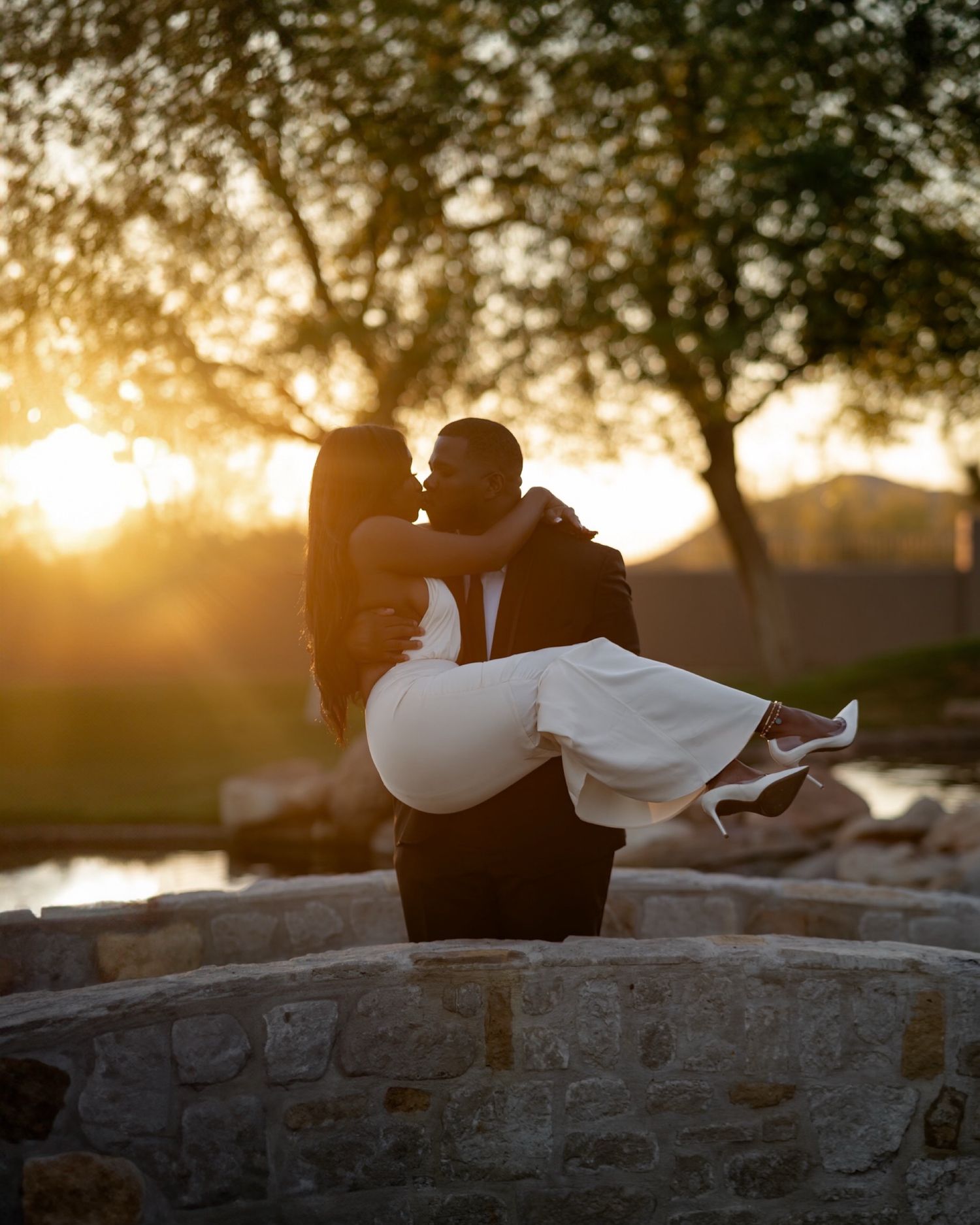 Candid engagement photos capturing Black love in Arizona
