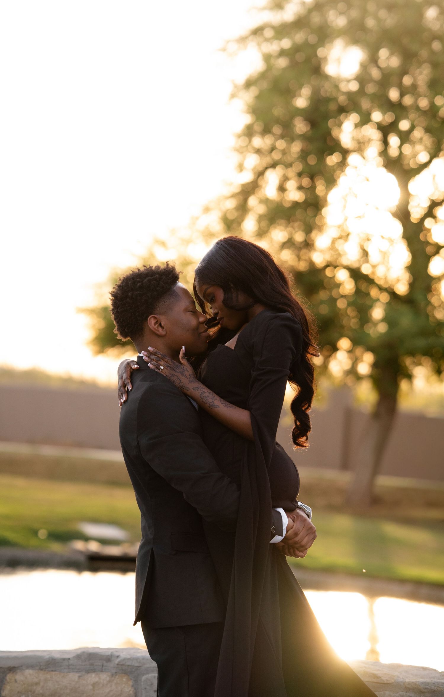 Candid engagement photos capturing Black love in Arizona