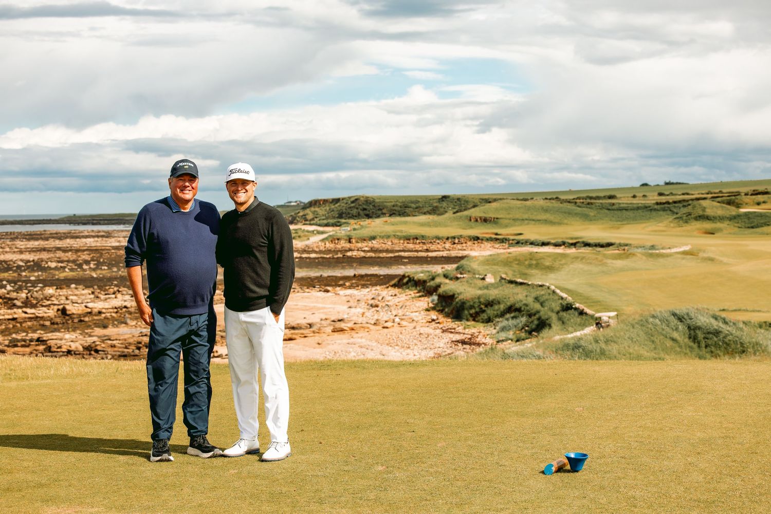 Two golfers enjoying golf session at kingsbarns golf course
