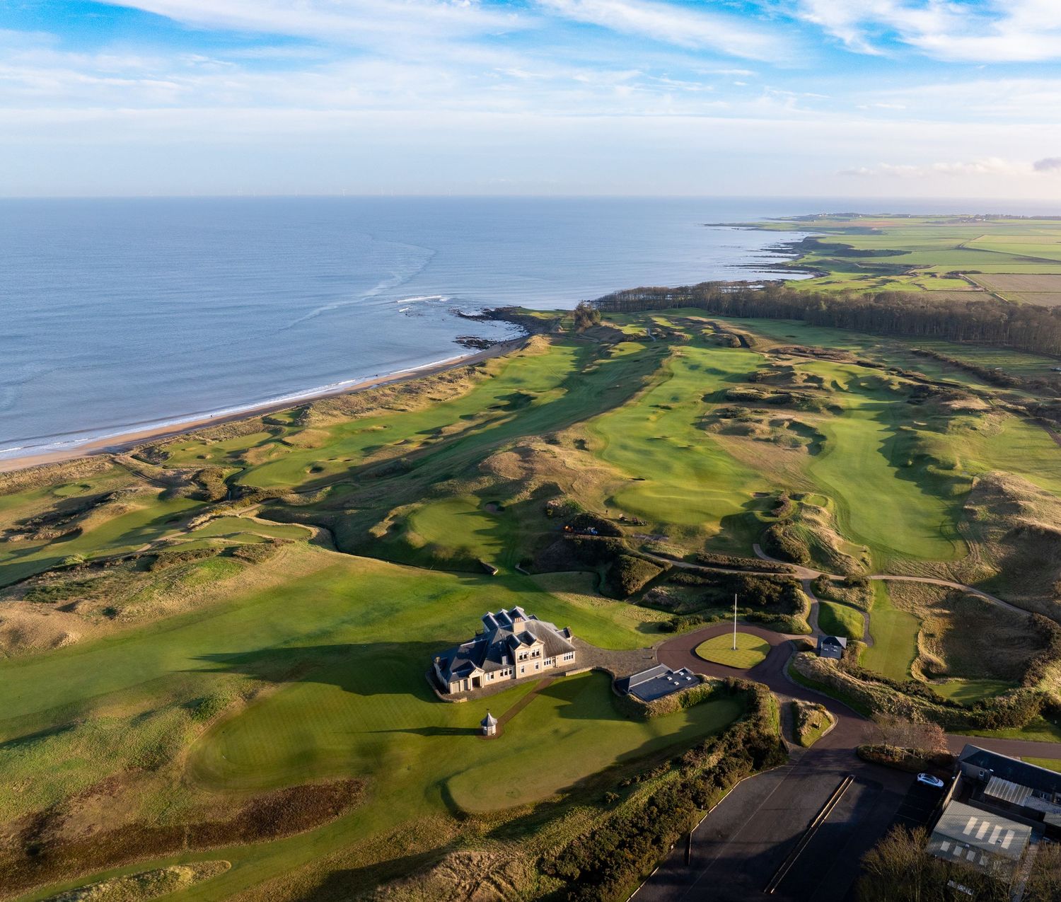 Aerial view, drone photography of golf course