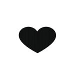 Bold black heart icon representing love, favorites, and likes for UI and app design.