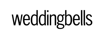 A white wedding bells logo design with elegant calligraphy text against a plain background.