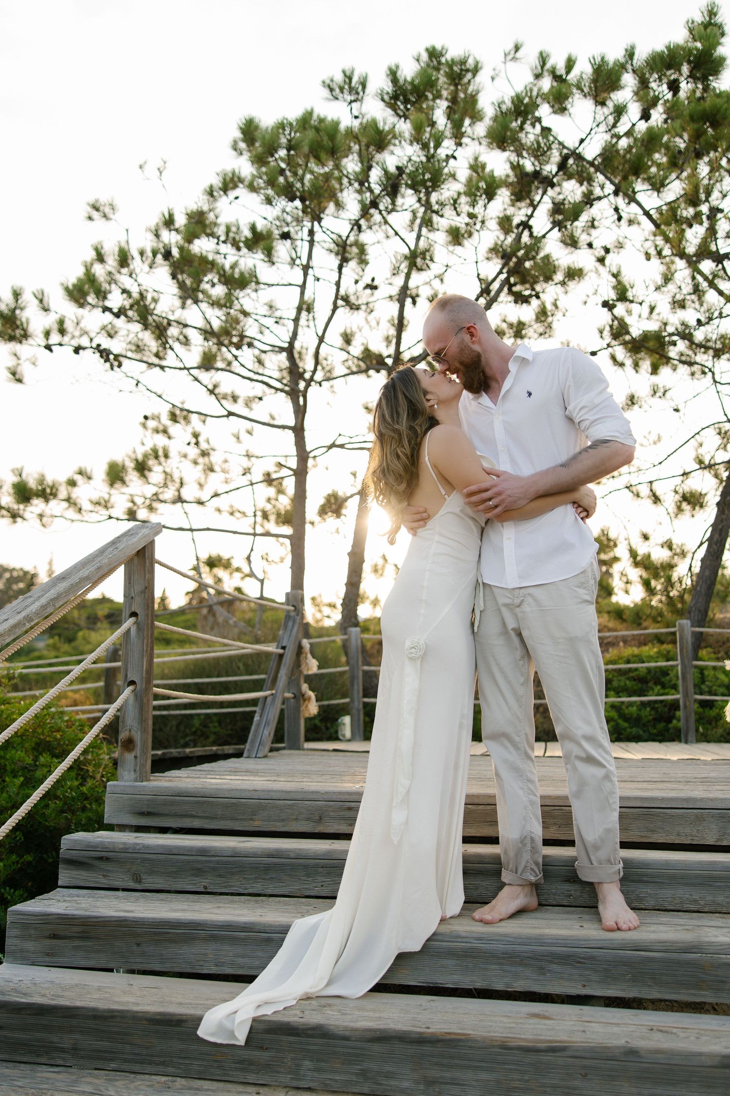 Romantic engagement photoshoot at Praia do Rafael beach in the Algarve, Portugal